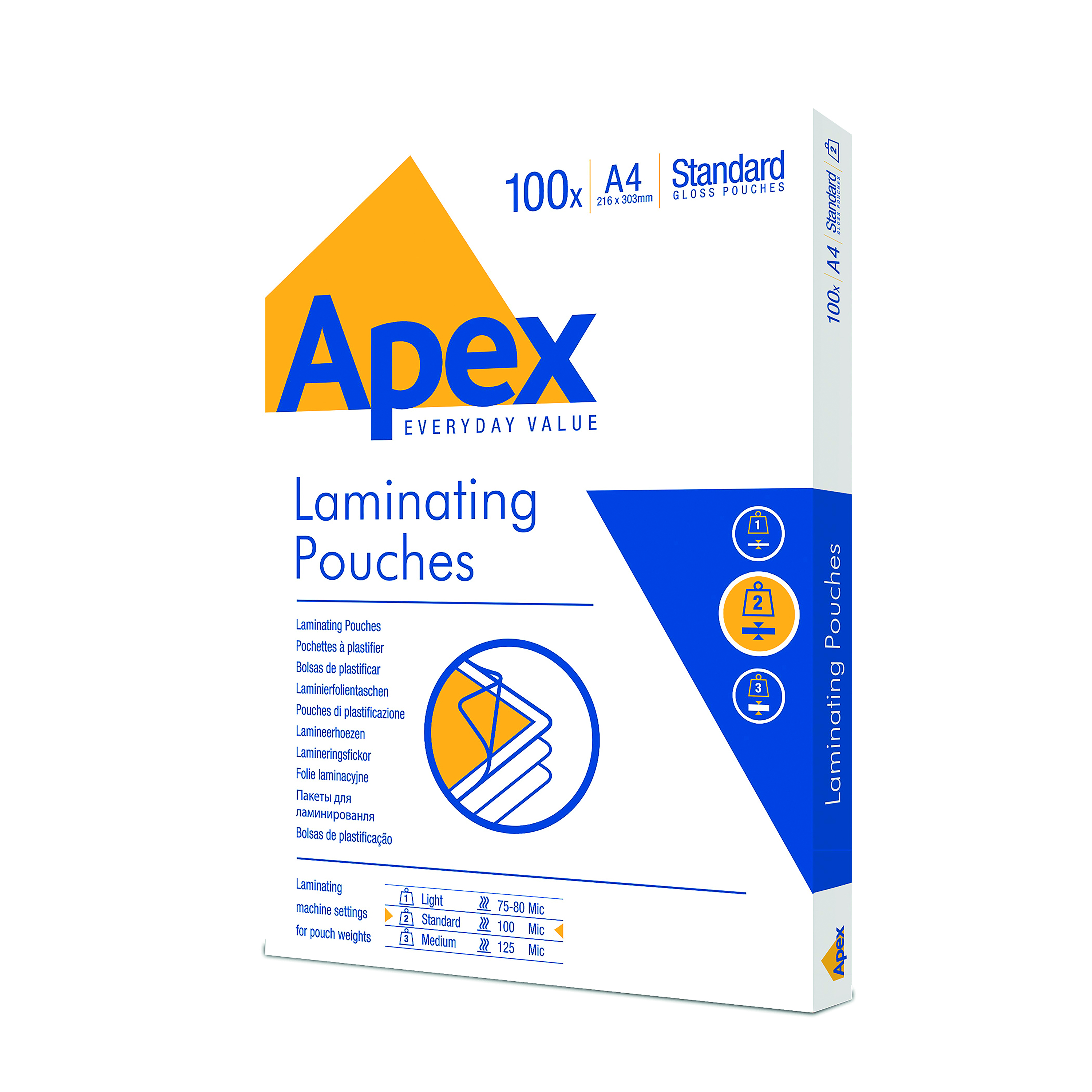 Fellowes+Apex+A4+Laminating+Pouches+Clear+%28Pack+of+100%29+6003301