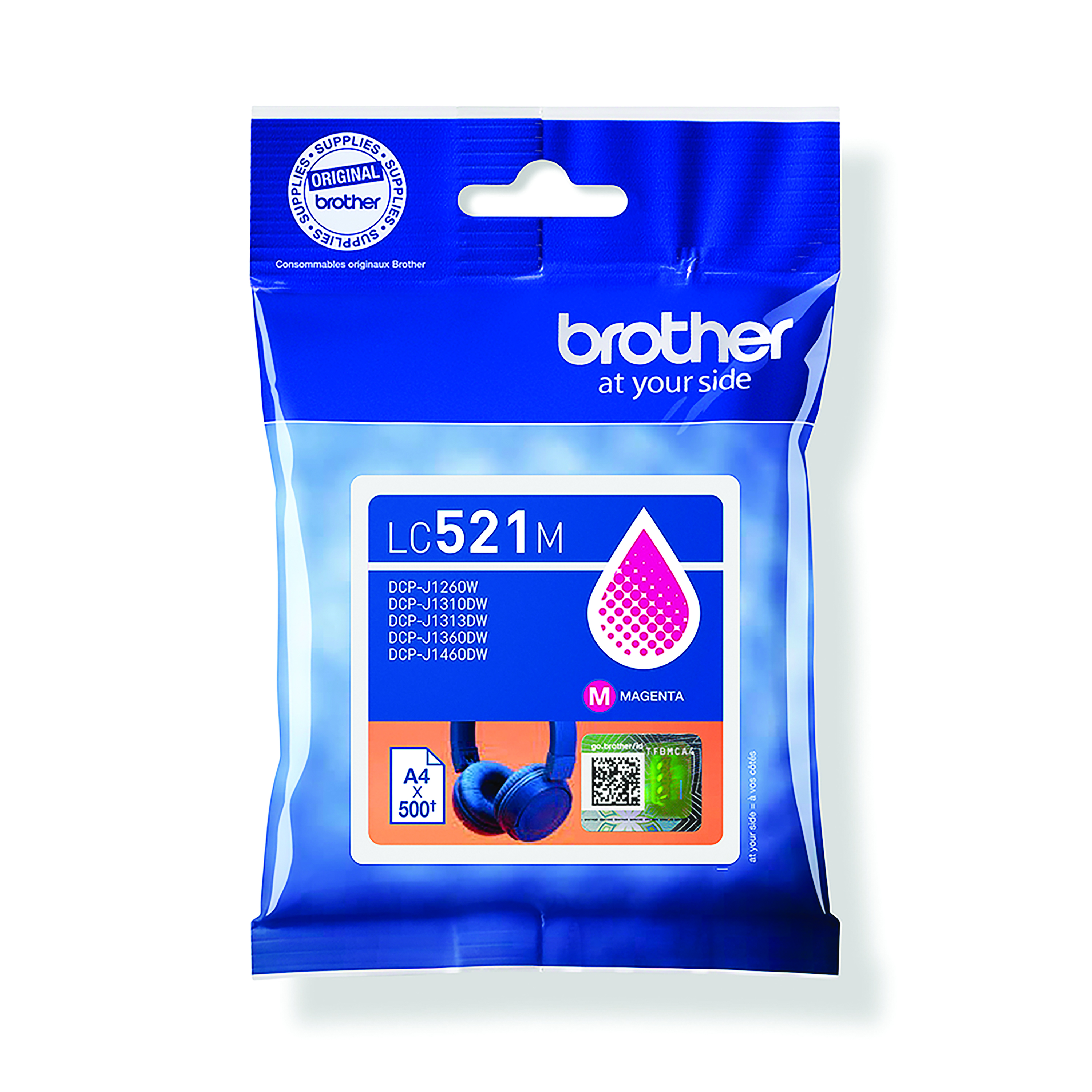 Brother+LC-521M+Magenta+Ink+Cartridge+LC521M
