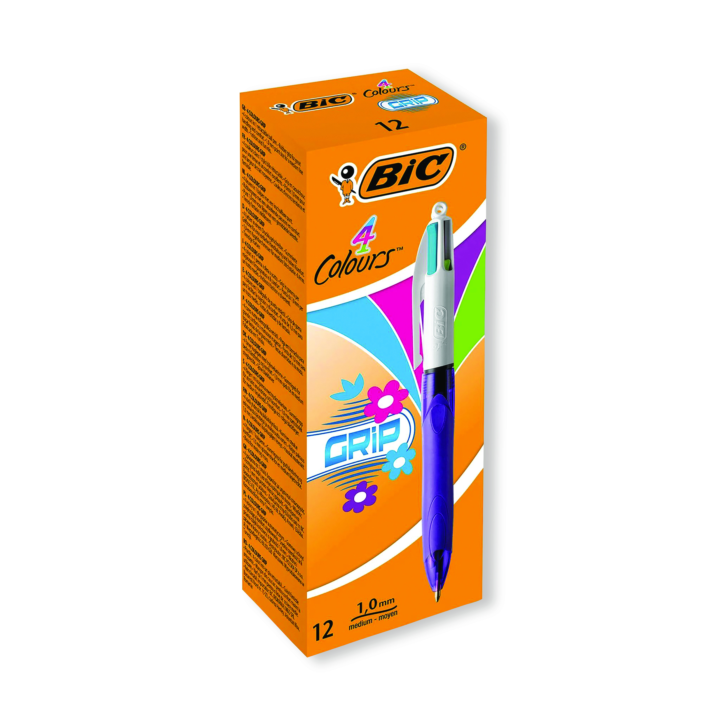 Bic+4+Colour+Grip+Fashion+Retractable+Ballpoint+Pen+%28Pack+of+12%29+8922901