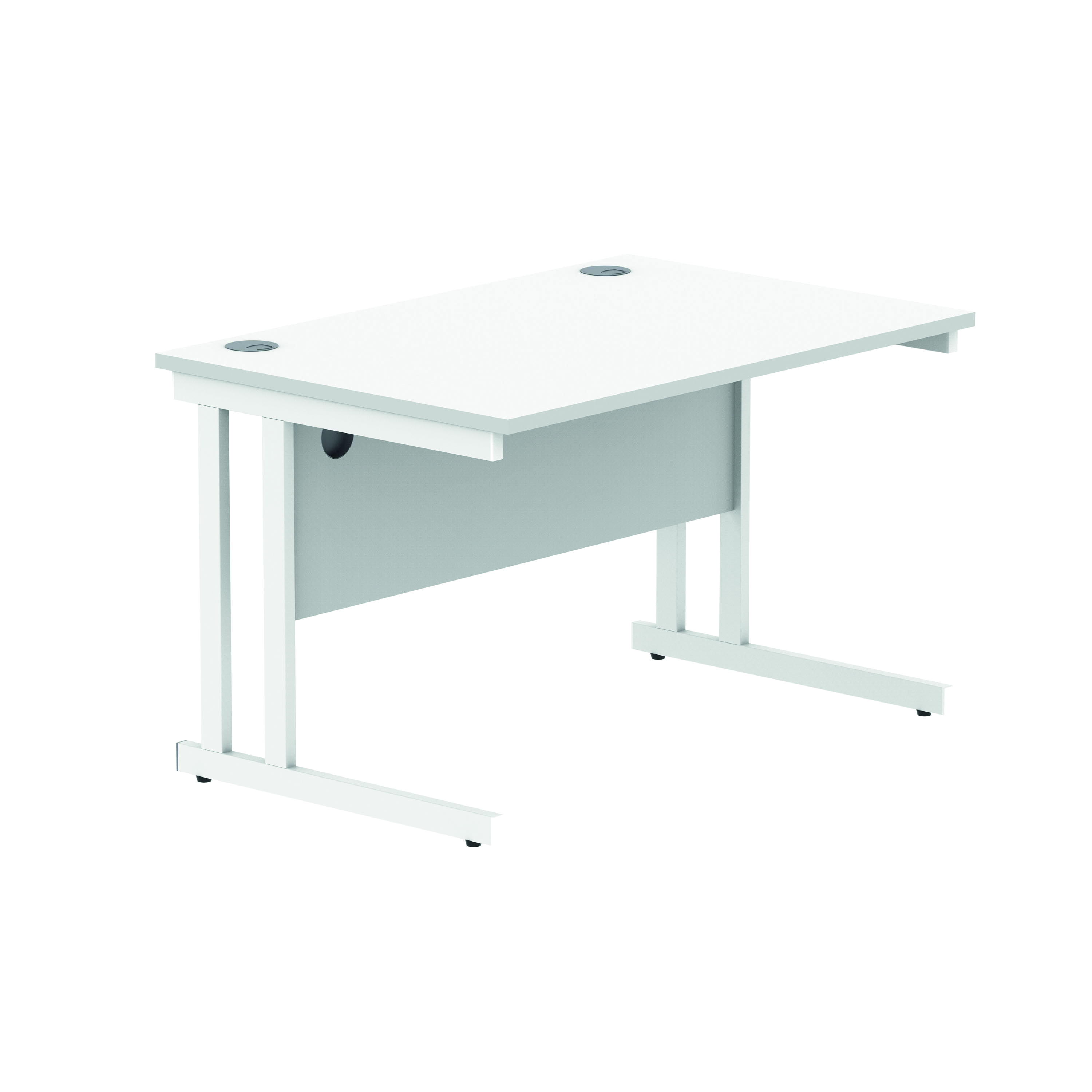 Polaris+Rectangular+Double+Upright+Cantilever+Desk+1200x800x730mm+Arctic+White%2FWhite+KF882355