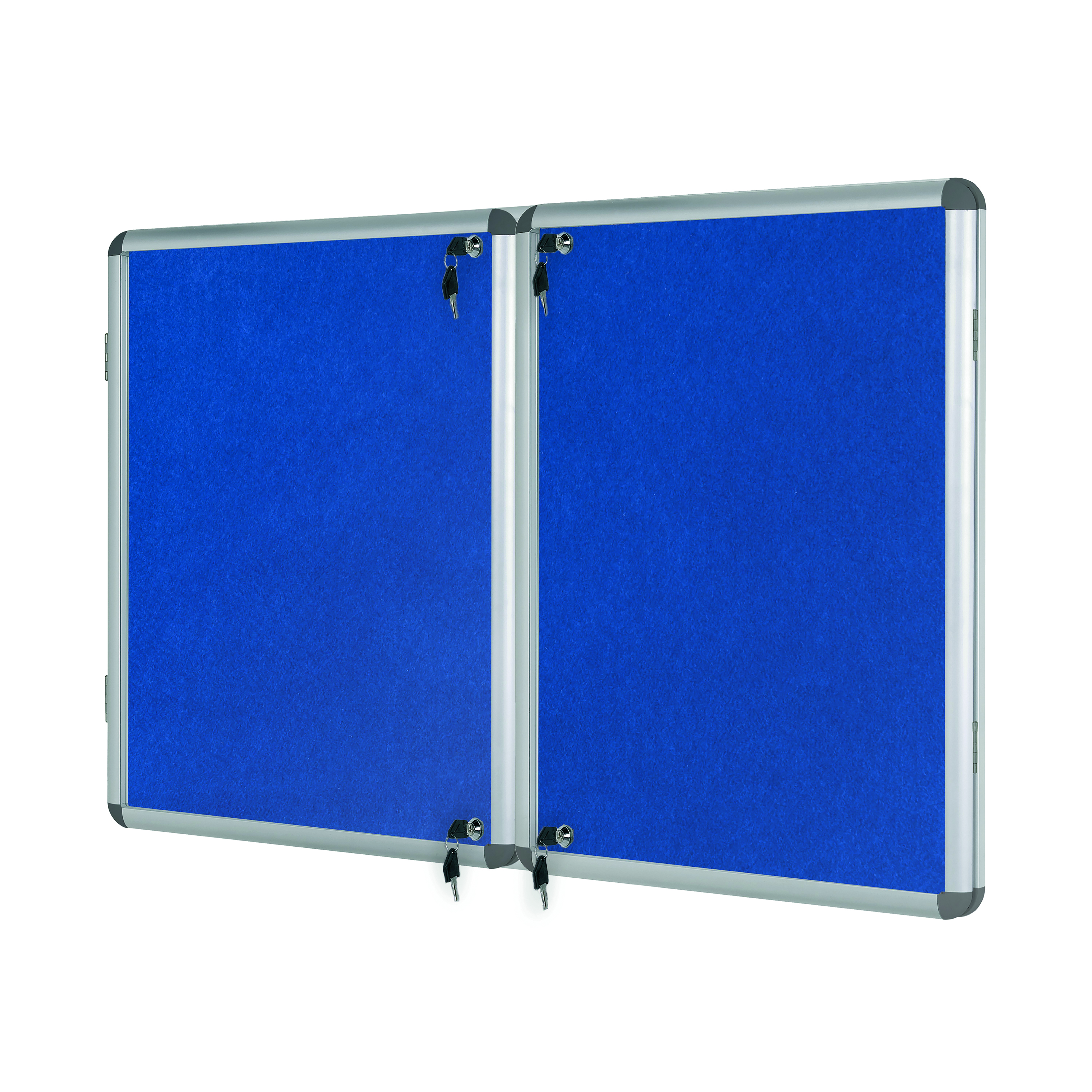 Bi-Office+Enclore+Felt+Indoor+Lockable+Glazed+Case+1230x1830x35mm+Blue+VT770107150