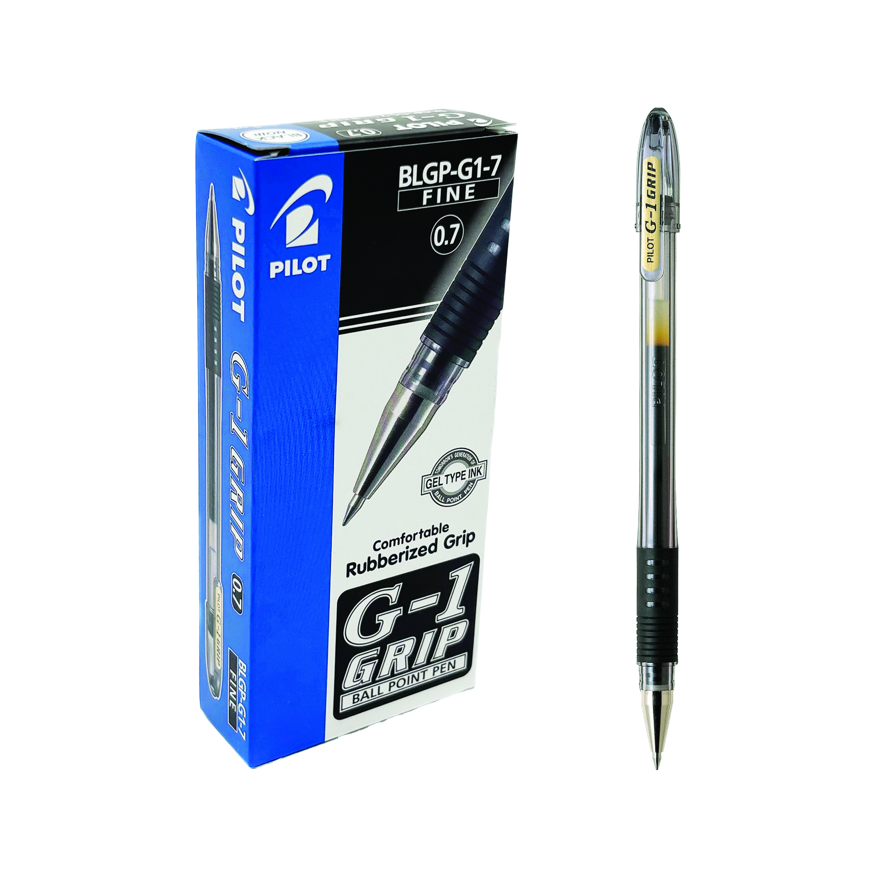 Pilot+G1+Grip+Gel+Ink+Rollerball+Pen+Black+%28Pack+of+12%29+BLGPG107-01