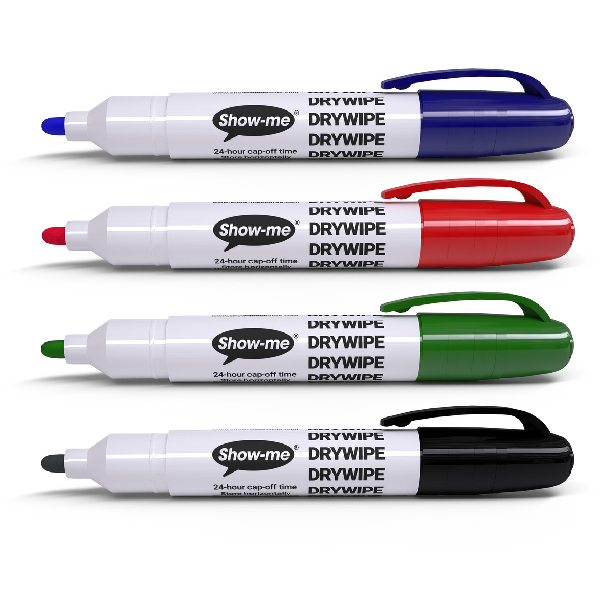 Show-me+Eco+Drywipe+Markers+Assorted+%28Pack+of+4%29+STM4