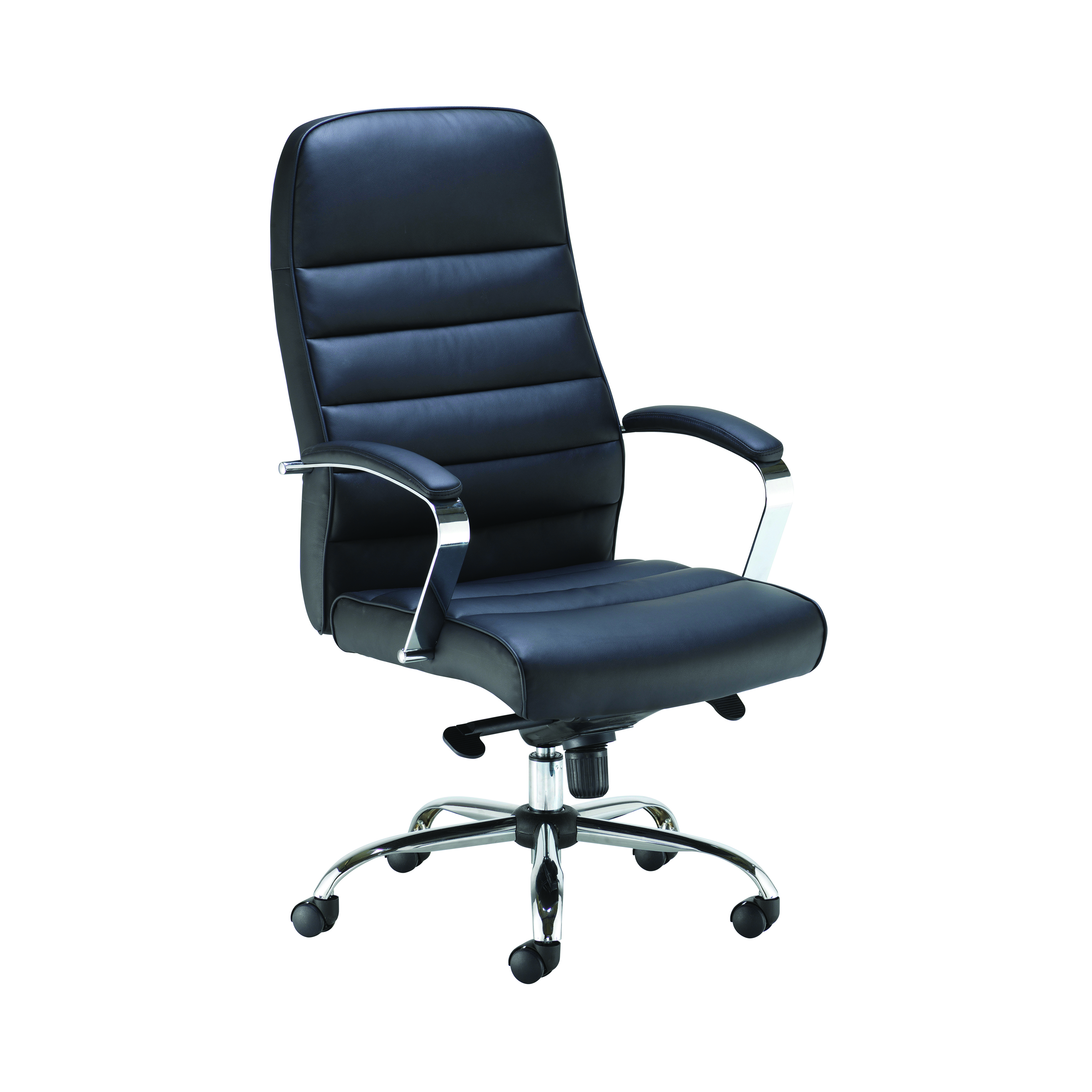 Jemini+Ares+High+Back+Executive+Chair+690x690x1145-1200mm+Leather+Look+Black+KF71521