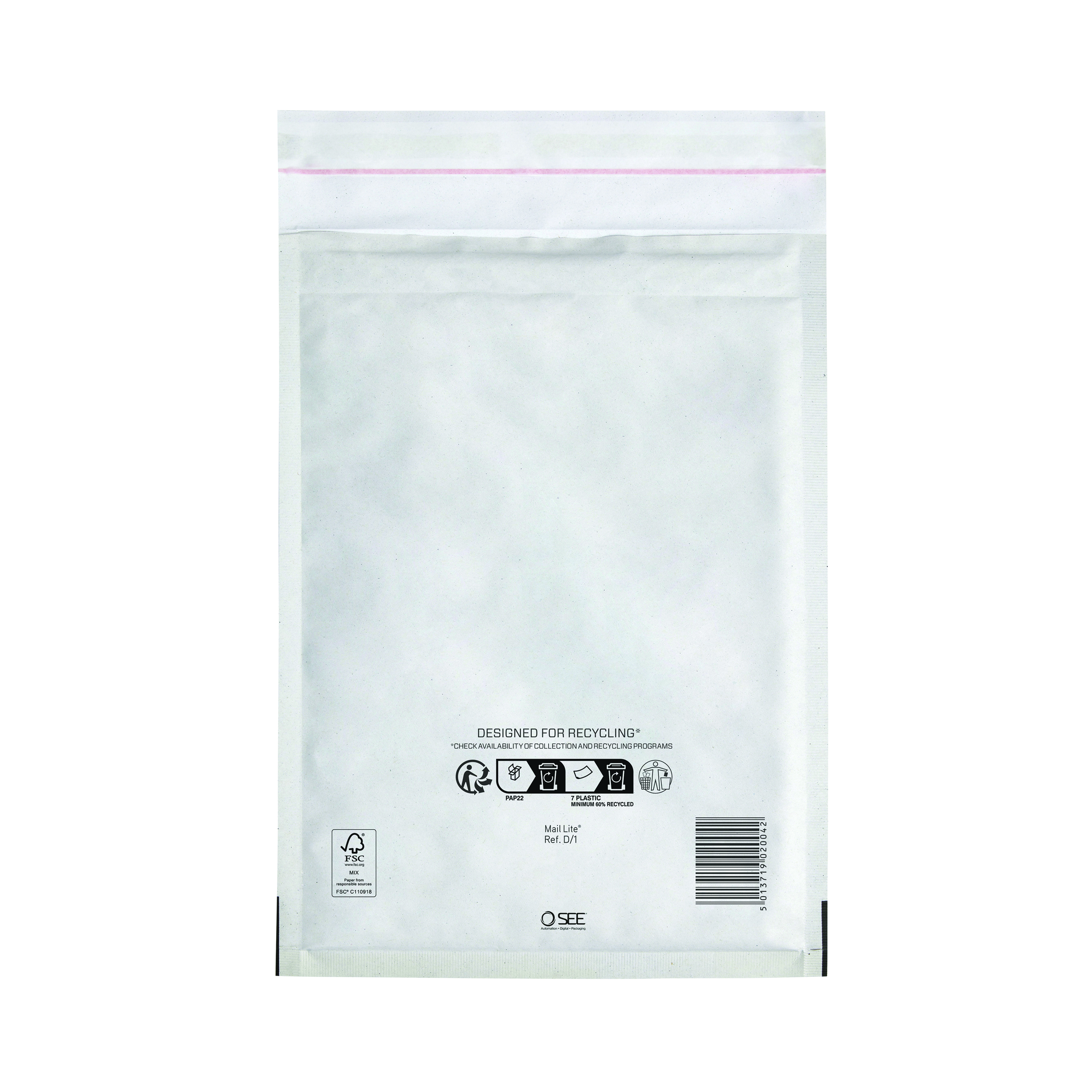 Sealed+Air+Bubble+Lined+Postal+Bag+White+180x260mm+MLW+D%2F1+%28Pack+of+100%29+103005499