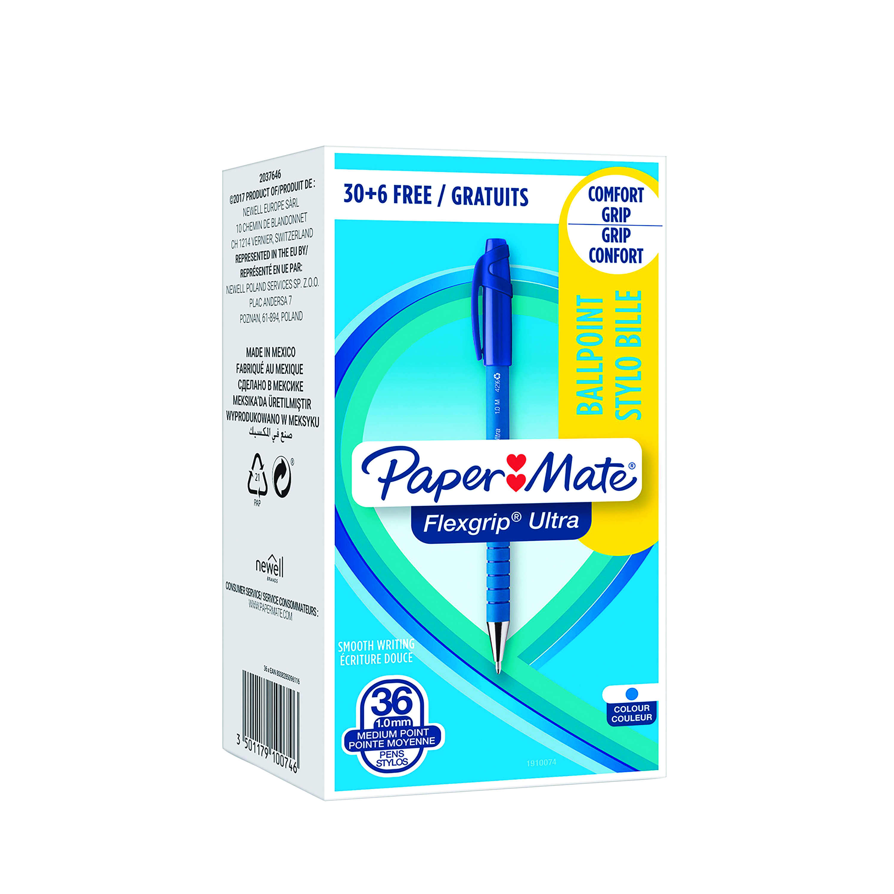 PaperMate+FlexGrip+Ultra+Retractable+Ballpoint+Pen+Blue+%28Pack+of+36%29+1910074