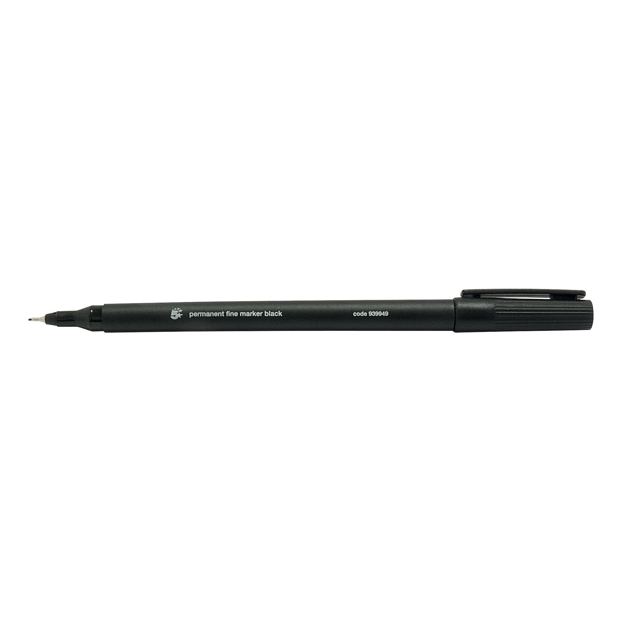 5+Star+Office+Permanent+Marker+Fine+Tip+0.5mm+Line+Black+%28Pack+of+10%29