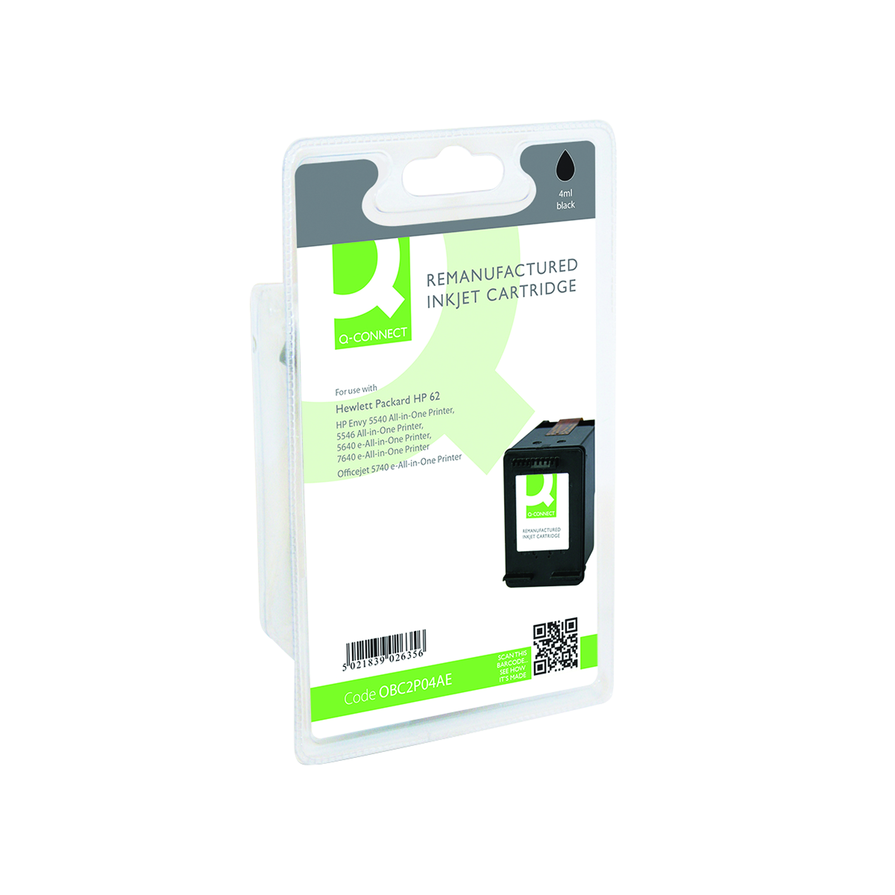 Q-Connect+Remanufactured+Inkjet+Cartridge+Black+For+HP+C2P04AE+C2P04AE-COMP