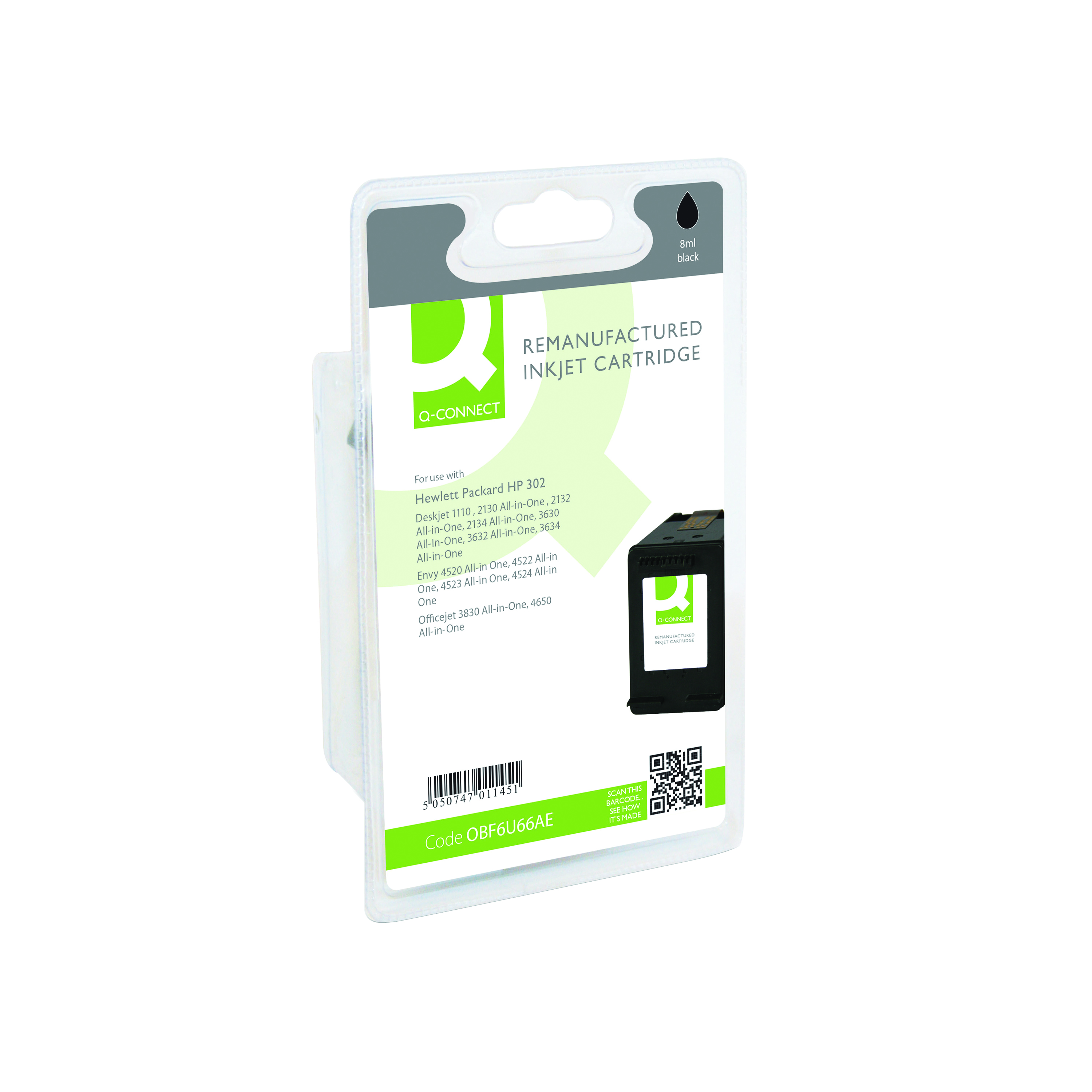 Q-Connect+Remanufactured+Inkjet+Cartridge+Black+For+HP+F6U66AE+F6U66AE-COMP