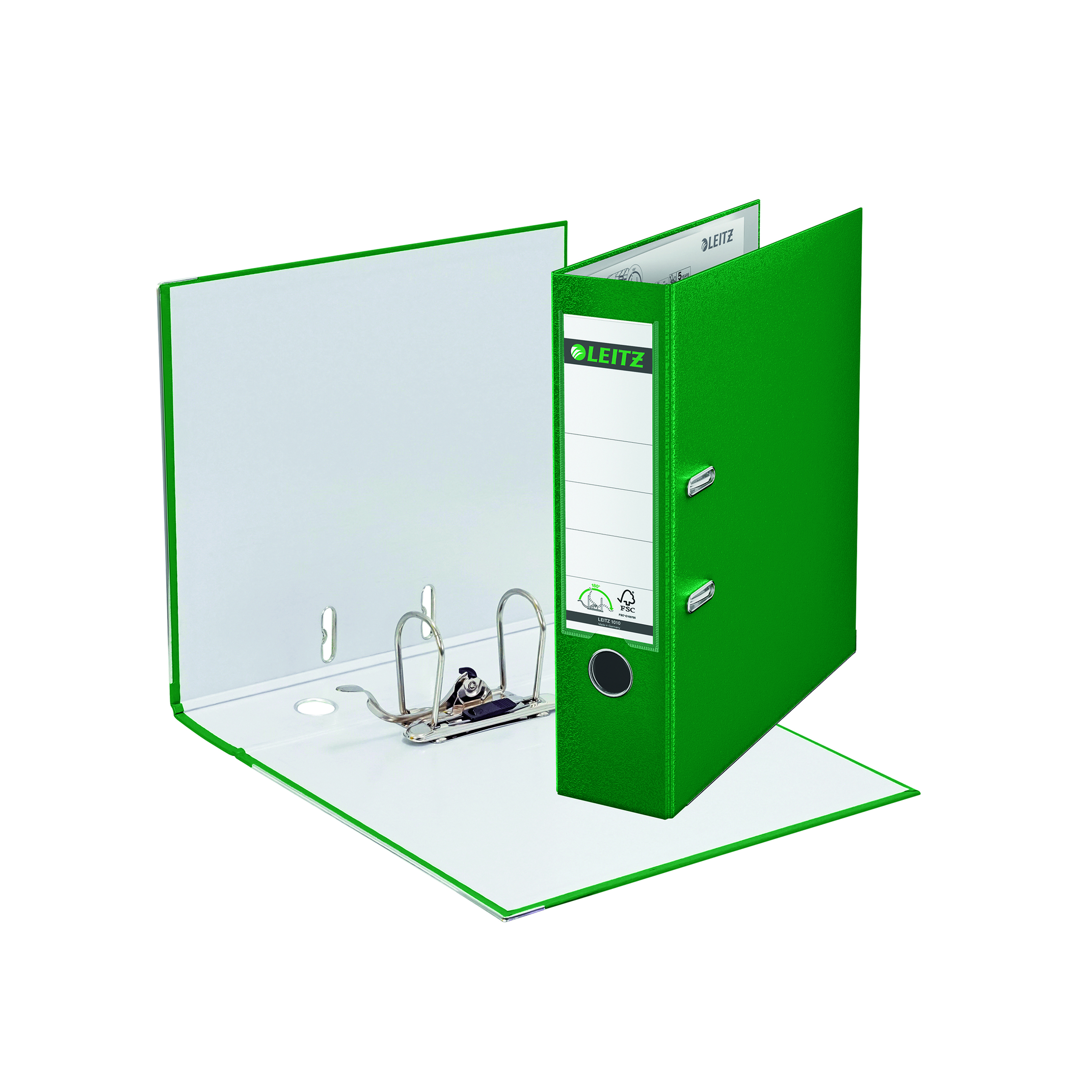 Leitz+180+Lever+Arch+File+Poly+80mm+A4+Green+%28Pack+of+10%29+10101055