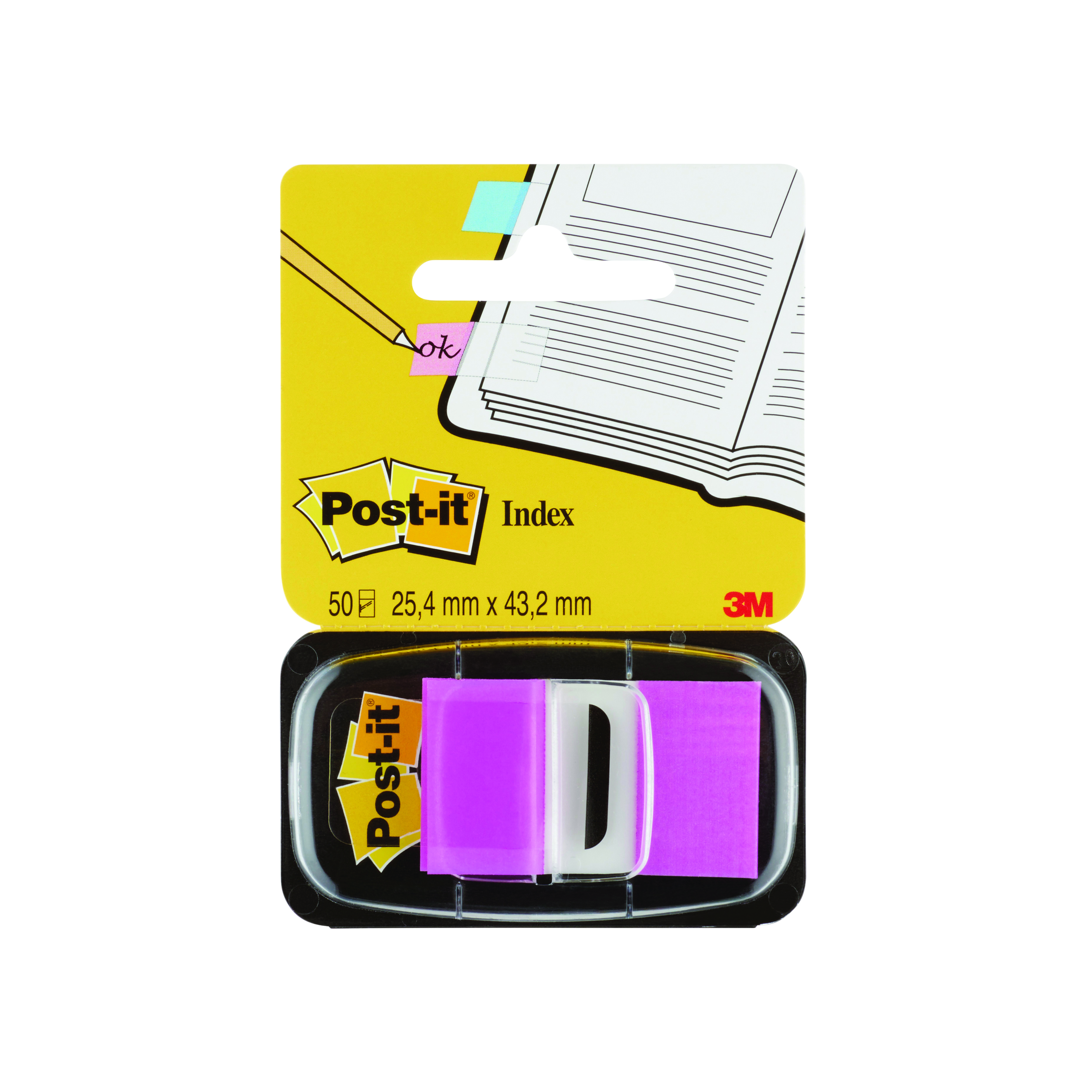 Post-it+Index+Tabs+25.4x43.2mm+50+Tabs+per+Dispenser+Purple+%28Pack+of+12%29+680-8