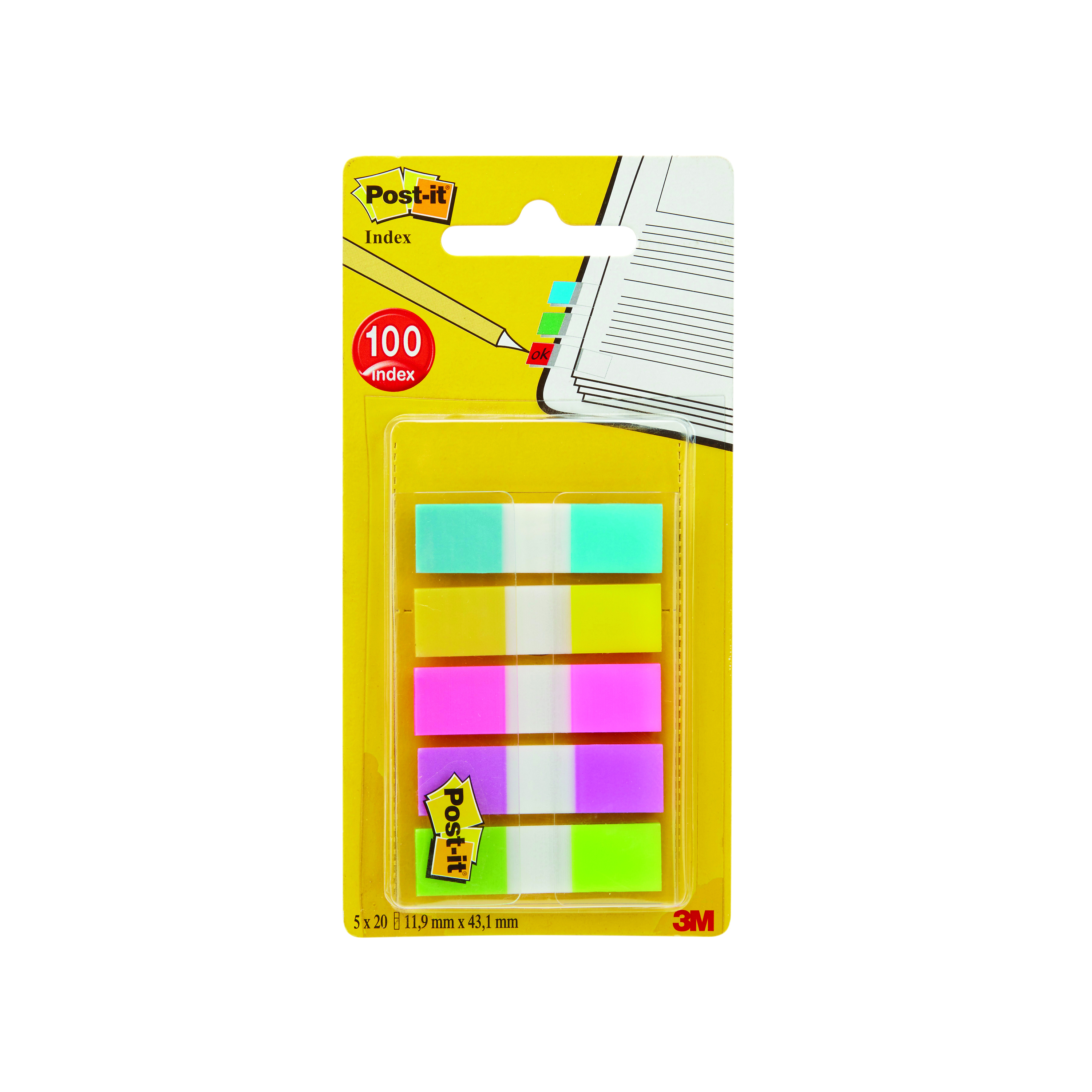 Post-it+Portable+Small+Index+12mm+Assorted+%28Pack+of+100%29+683-5CBINDEX