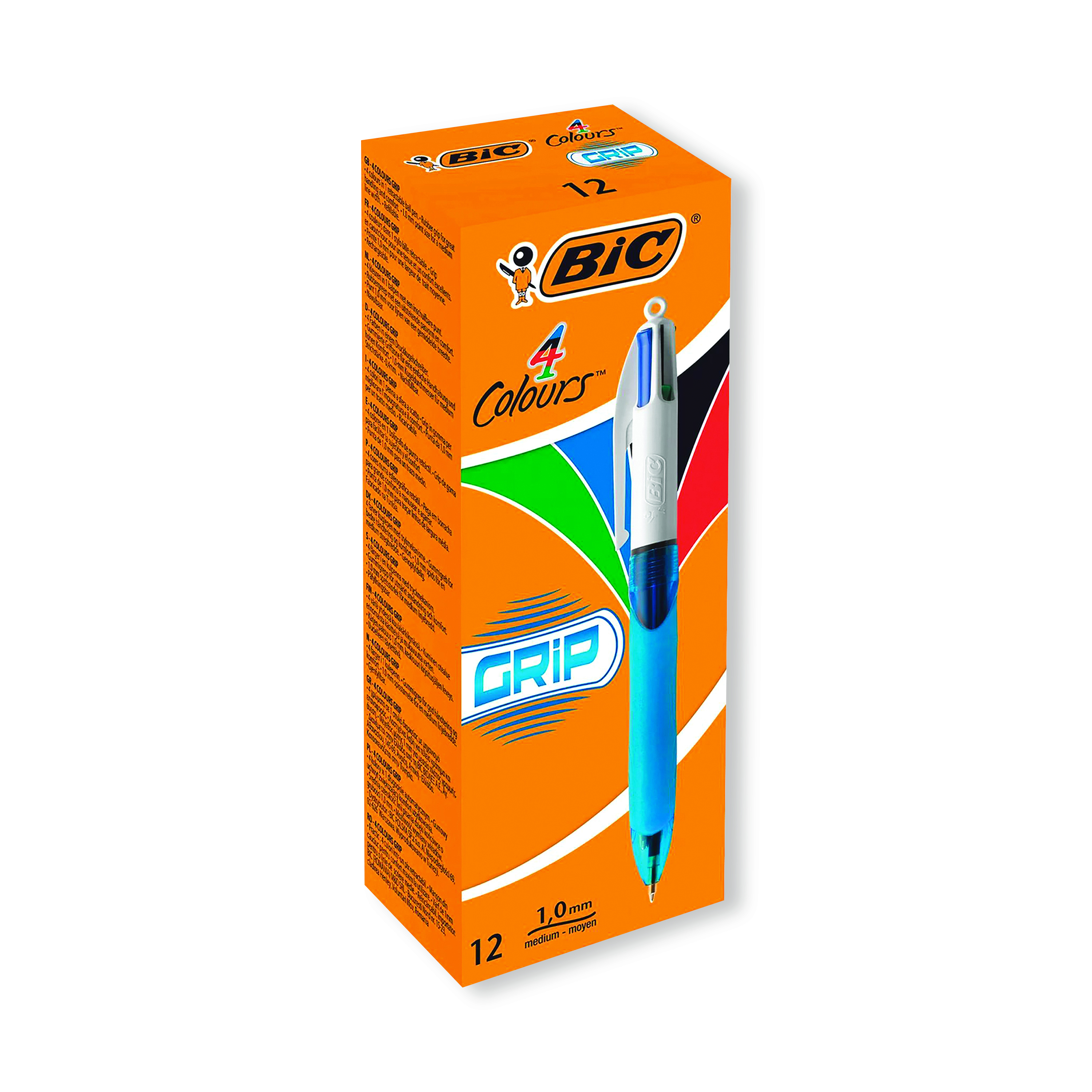 Bic+4+Colours+Comfort+Grip+Retractable+Ballpoint+Pen+%28Pack+of+12%29+8871361