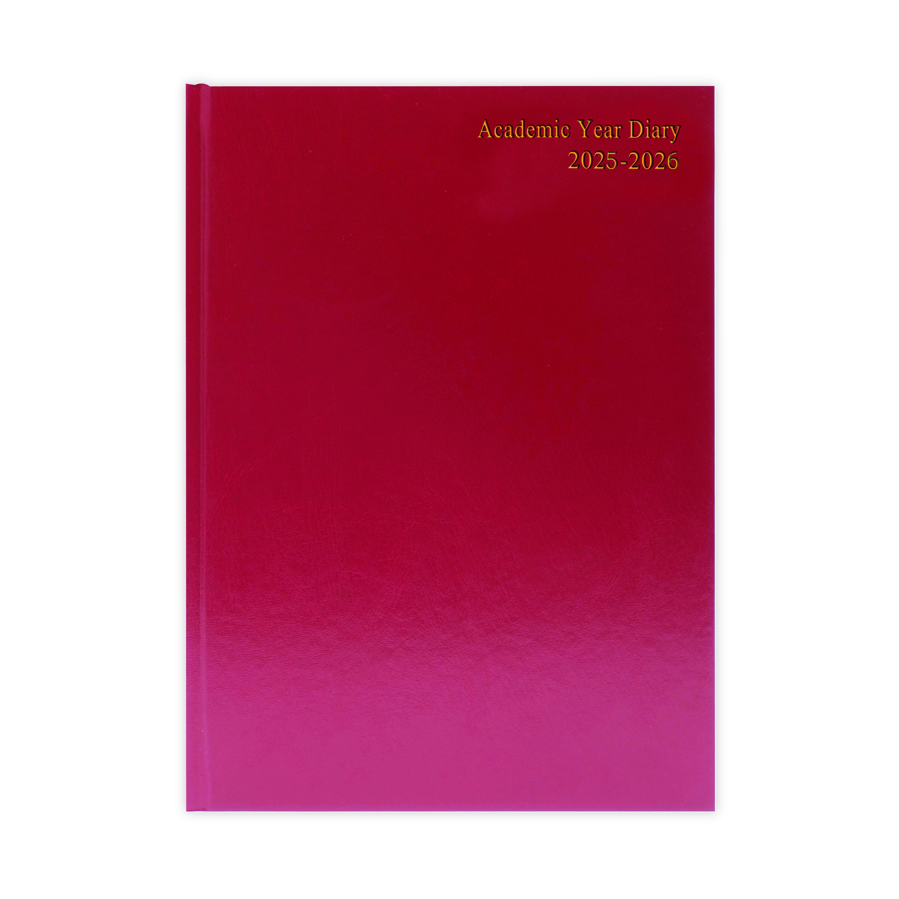 5+Star+Academic+Diary+Day+Per+Page+A5+Burgundy+2025-2026+KF1A5ABG25