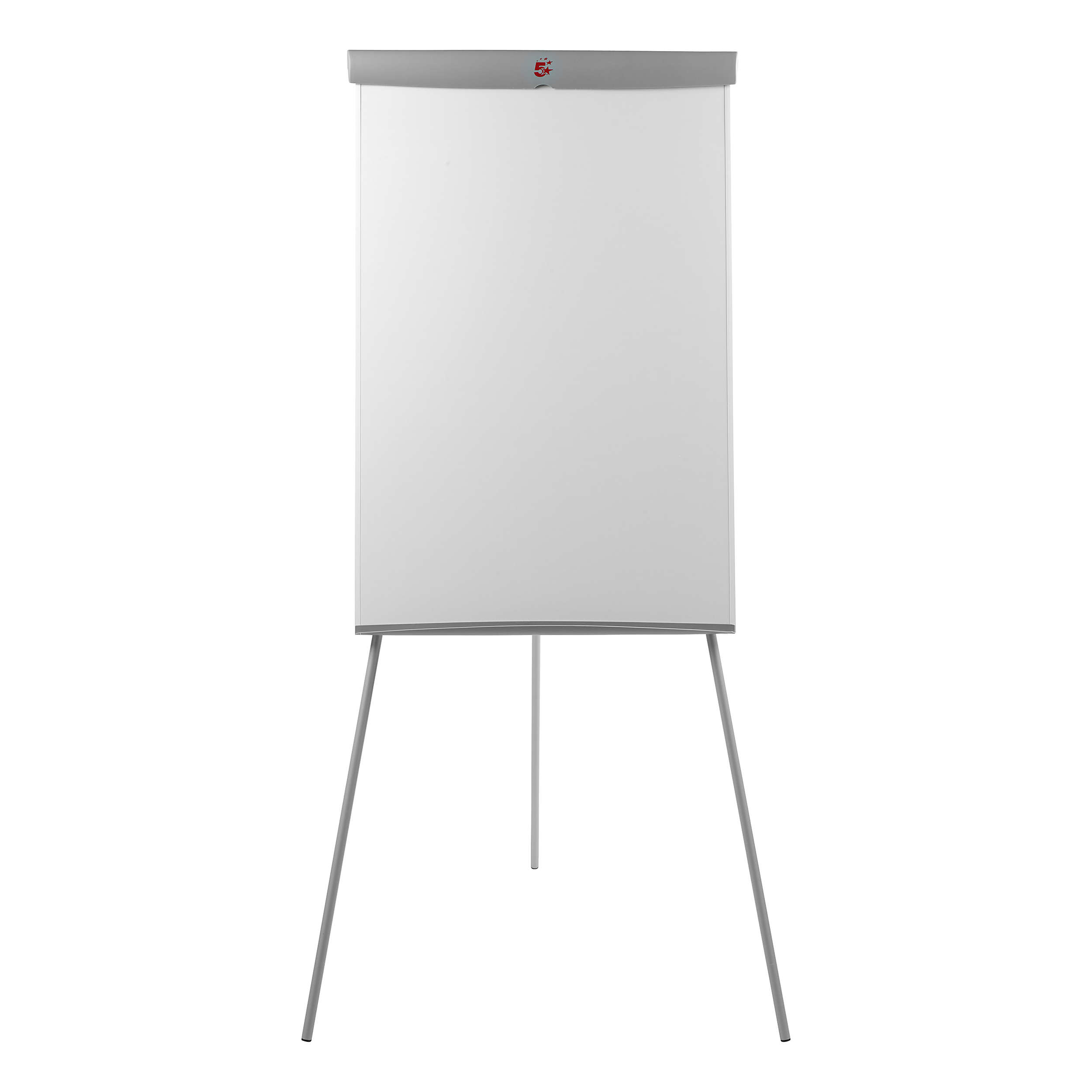 5+Star+Office+Flipchart+Easel+with+Telescopic+Legs+700x82x1900mm+Grey+Trim