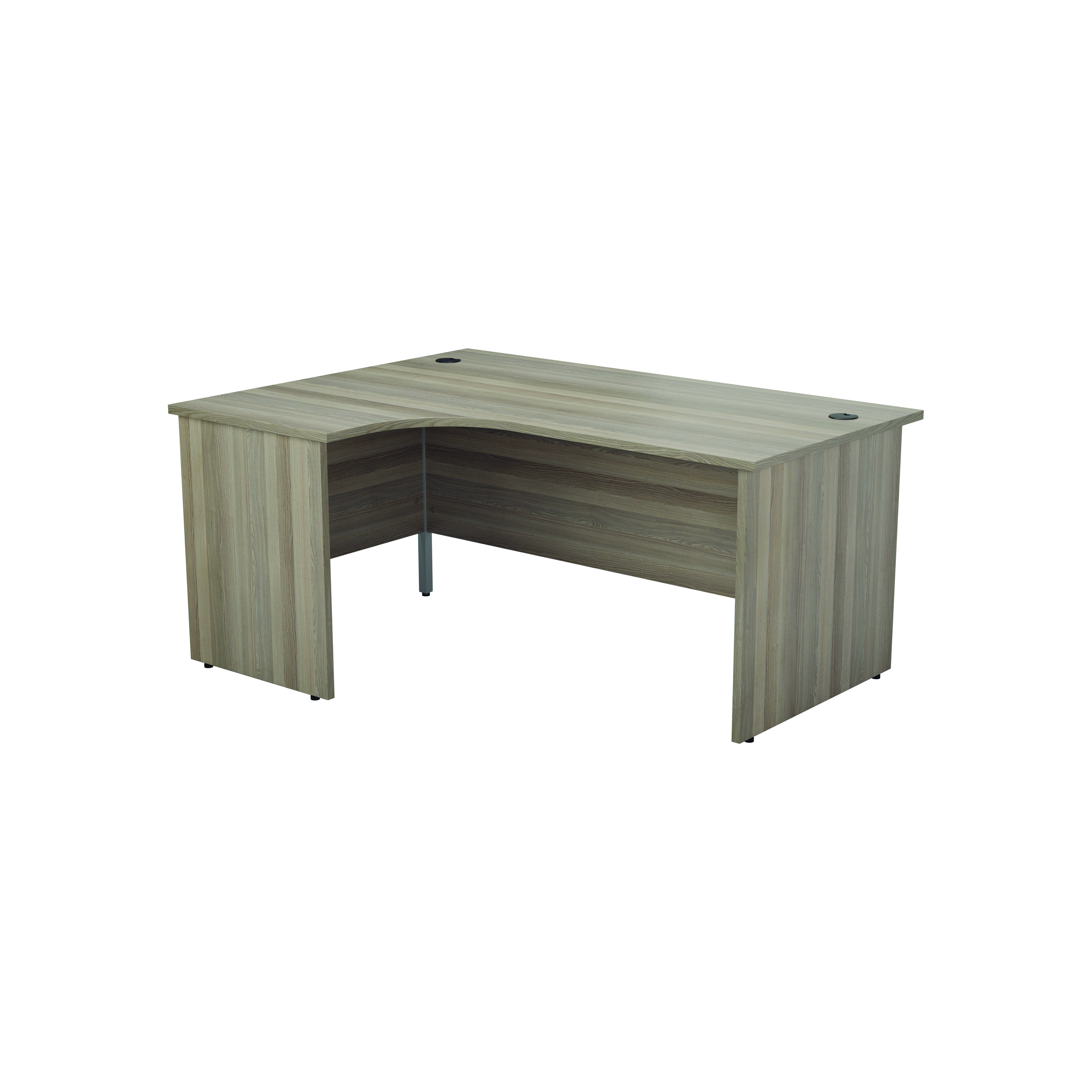 Jemini+Radial+Left+Hand+Panel+End+Desk+1600x1200x730mm+Grey+Oak+KF805014