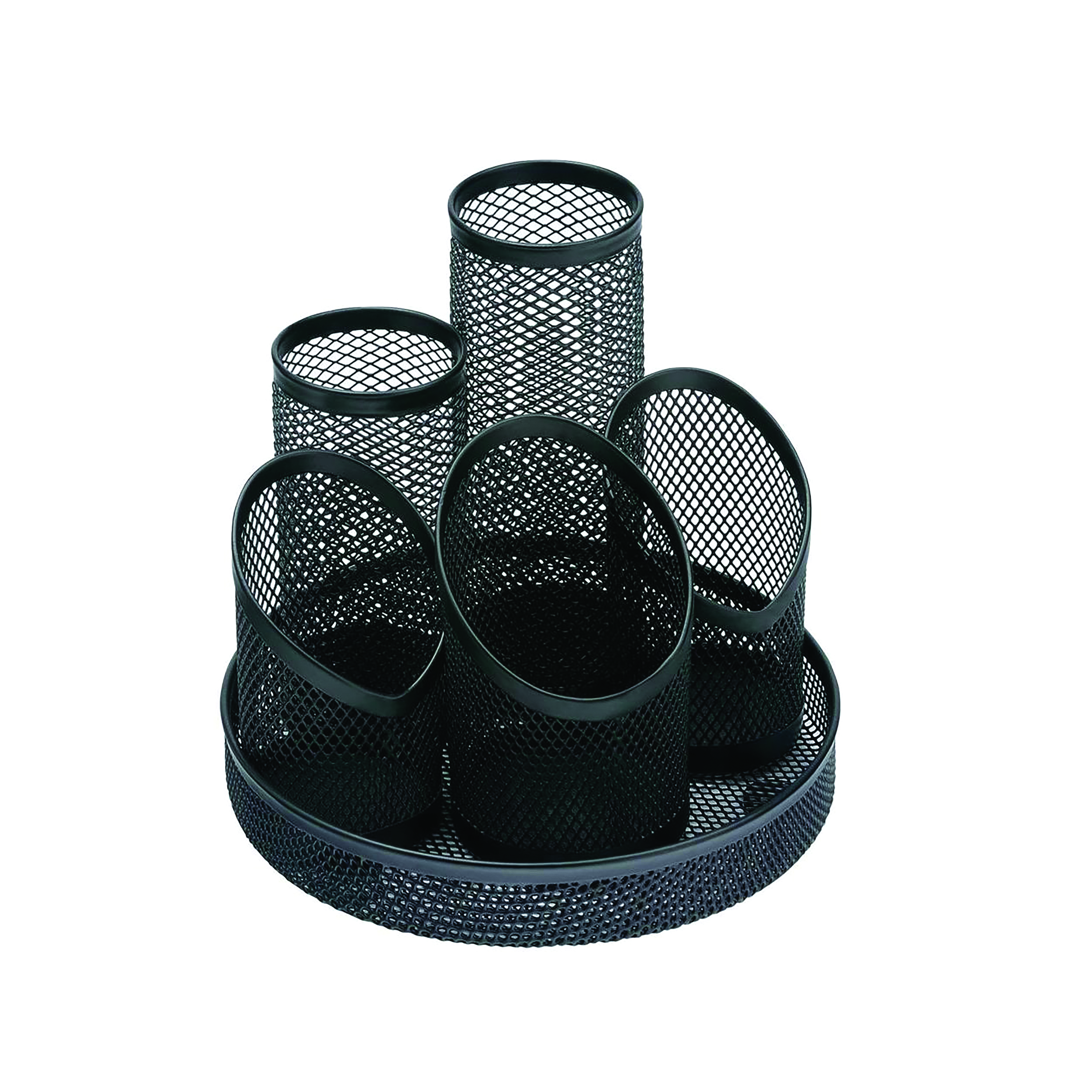 5+Star+5+Compartment+Wire+Mesh+Desk+Tidy+Scratch+Resistant+Non-Marking+Base+Black+319612