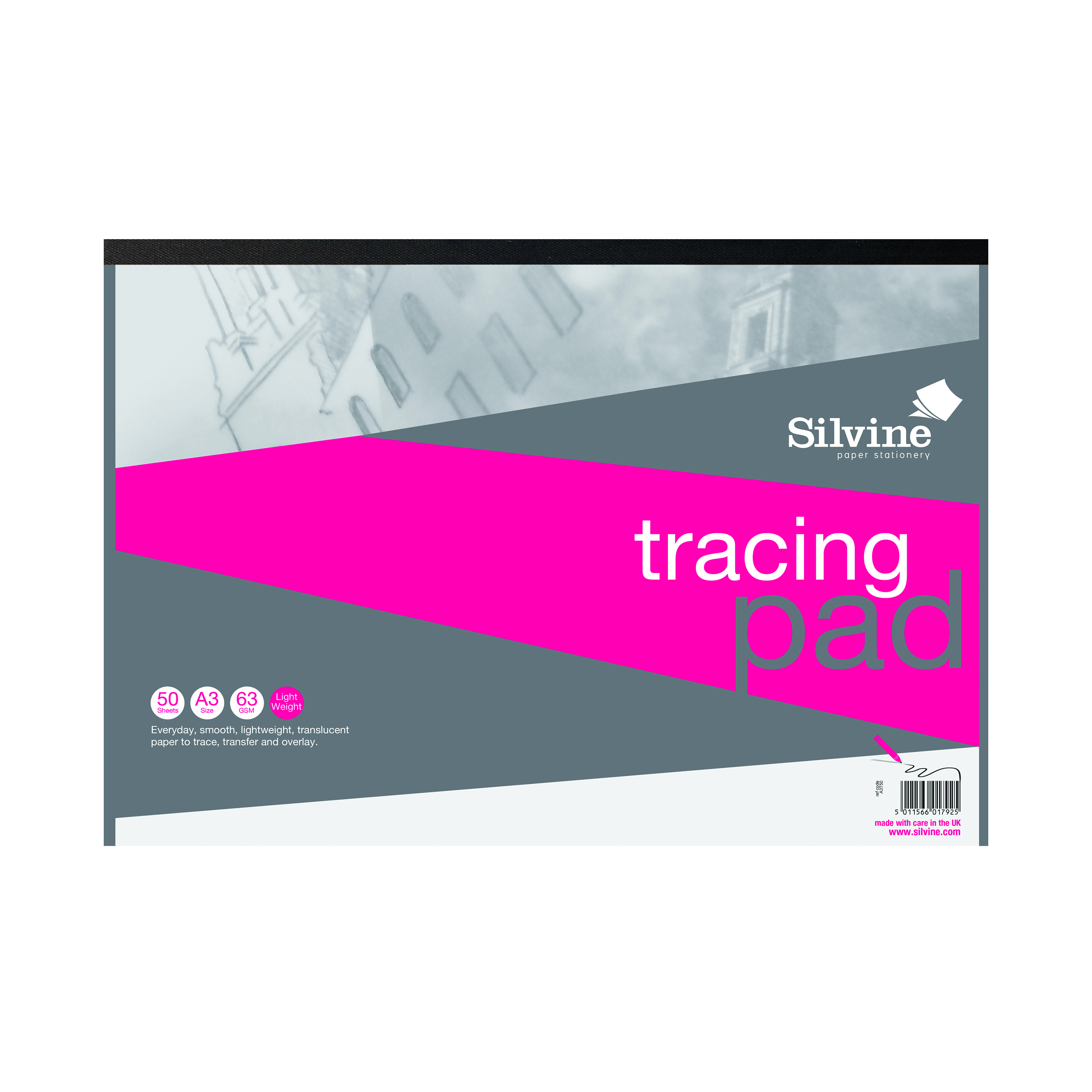 Silvine+Everyday+Tracing+Pad+50+Sheets+A3+A3T50