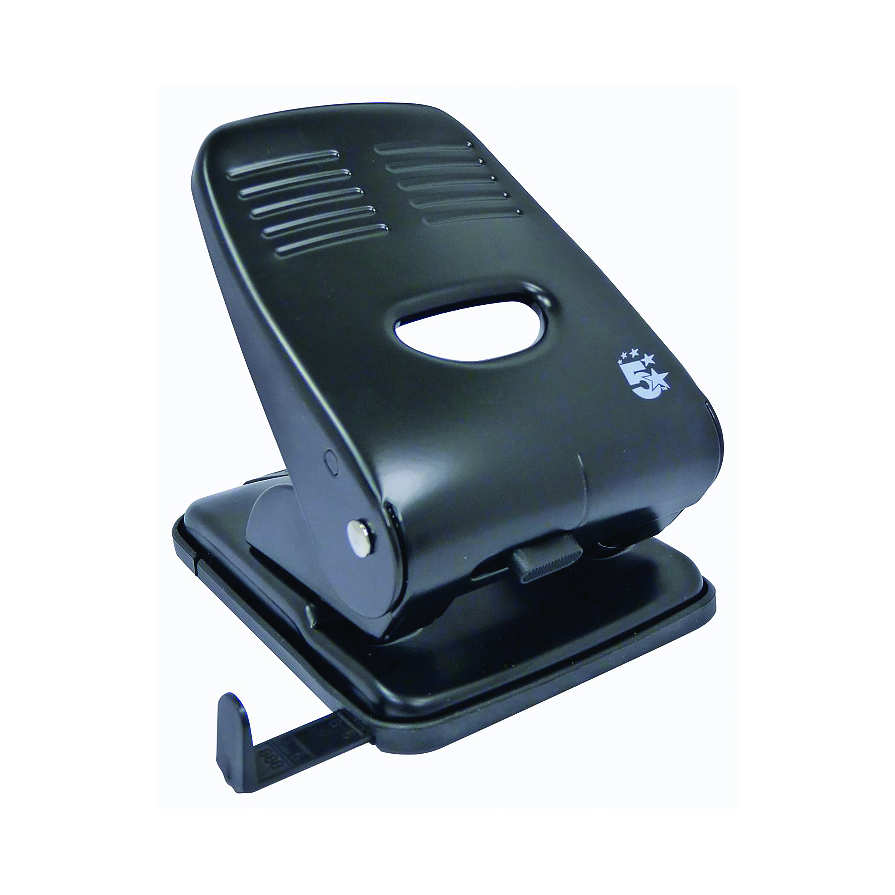 5+Star+2+Hole+Punch+Metal+with+Plastic+Base+Capacity+40+Sheets+Black+918591