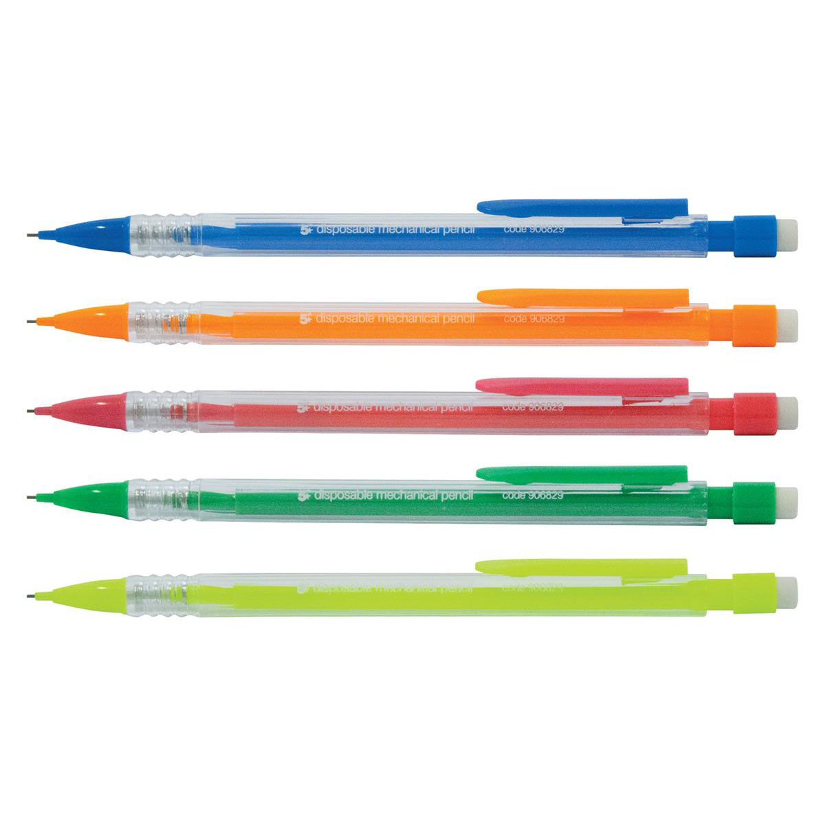 5+Star+Office+Mechanical+Pencil+Retractable+with+0.7mm+Lead+Assorted+Barrels+%28Pack+of+10%29