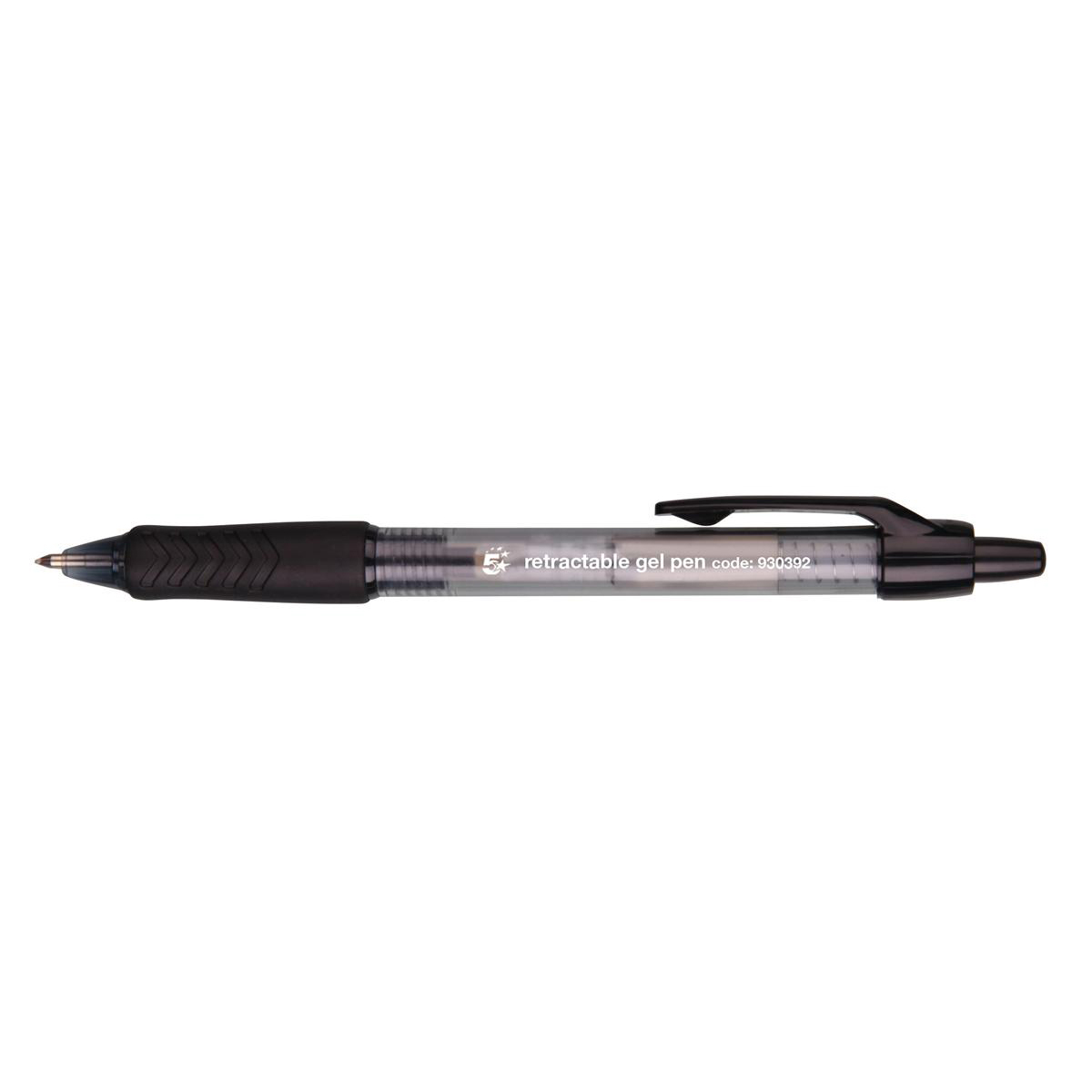 5+Star+Office+Gel+Rollerball+Retractable+0.7mm+Tip+0.4mm+Line+Black+%28Pack+of+12%29