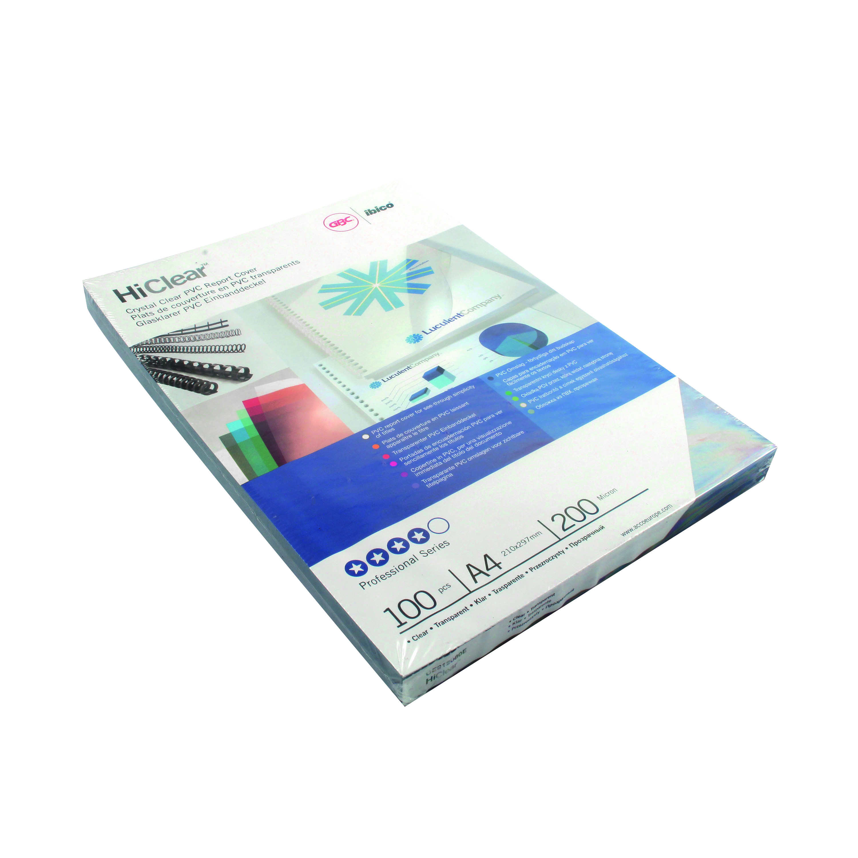 GBC+HiClear+A4+Binding+Cover+200+Micron+Super+Clear+%28Pack+of+100%29+CE012080E