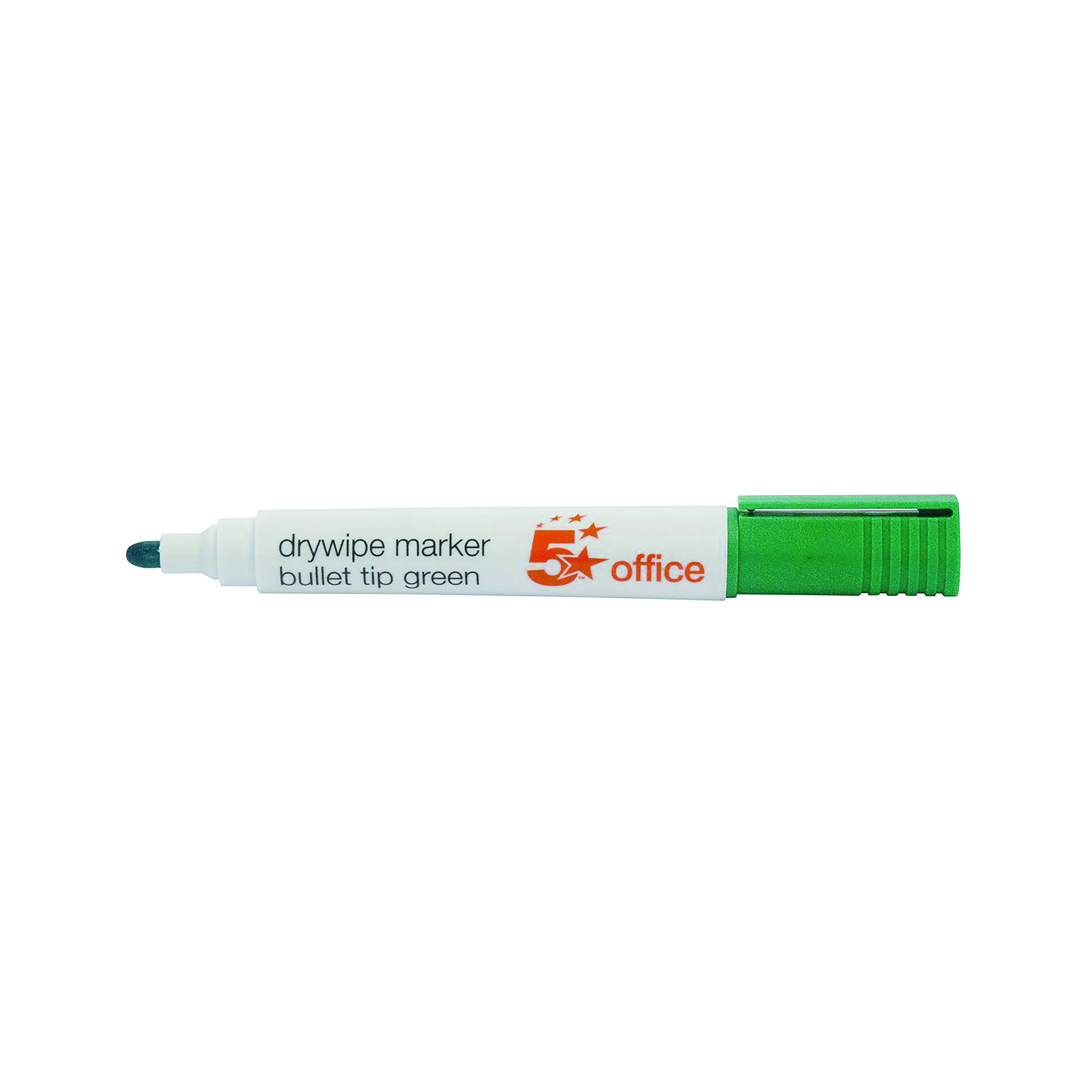 5+Star+Drywipe+Marker+Bullet+Tip+Xylene%2FToluene-free+3mm+Line+Green+%28Pack+of+12%29+296158