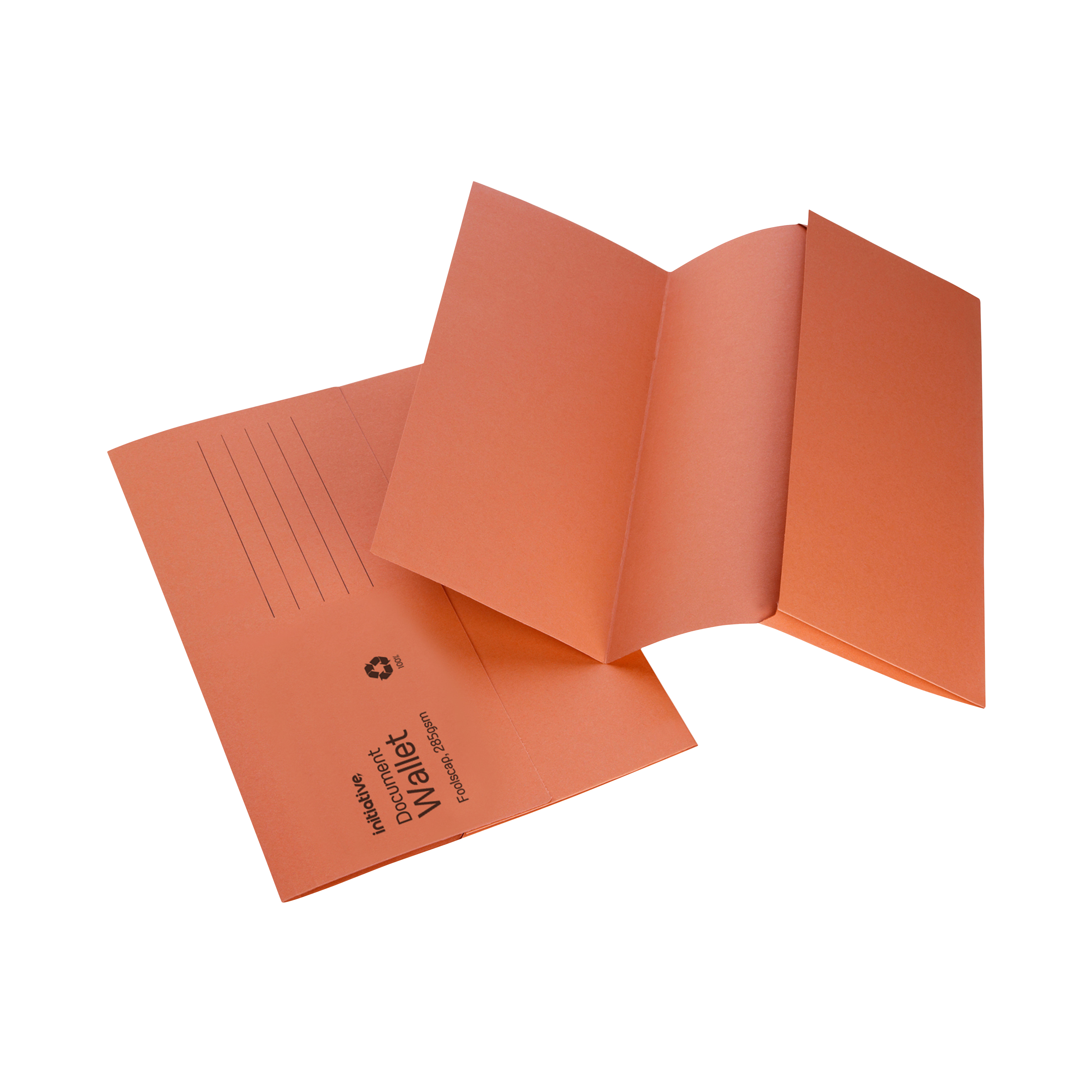 Initiative+Document+Wallet+Medium+Weight+Foolscap+Orange+%2850+Pack%29