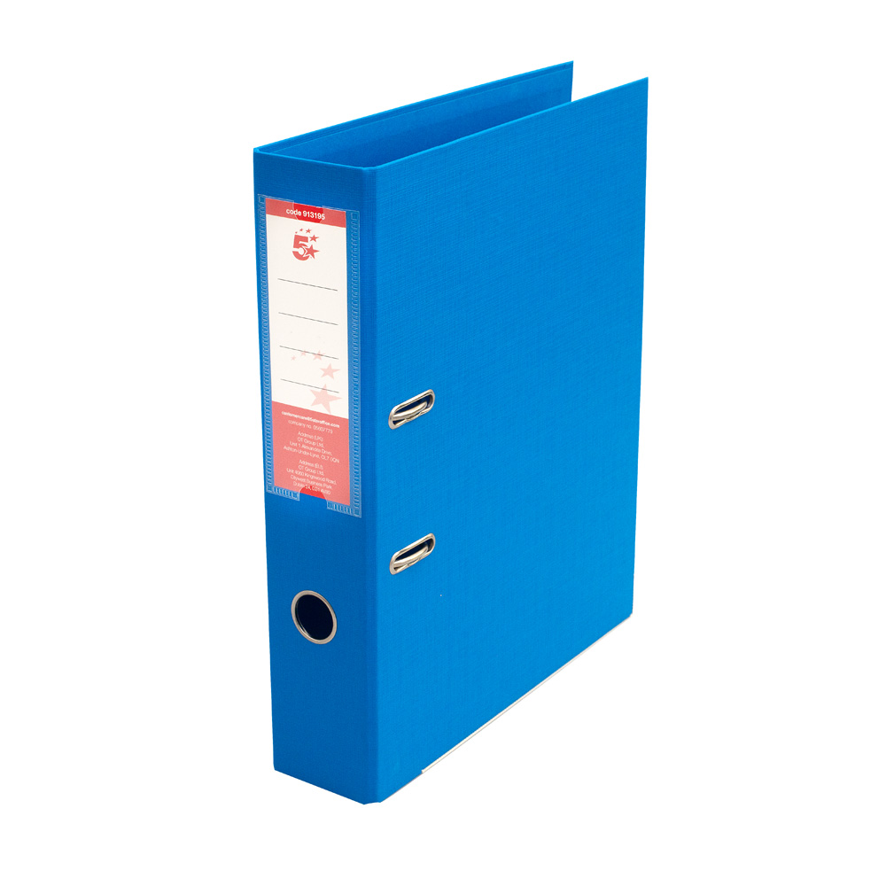 5+Star+Office+Premium+Polypropylene+Lever+Arch+File+Foolscap+Blue+%28Pack+of+10%29