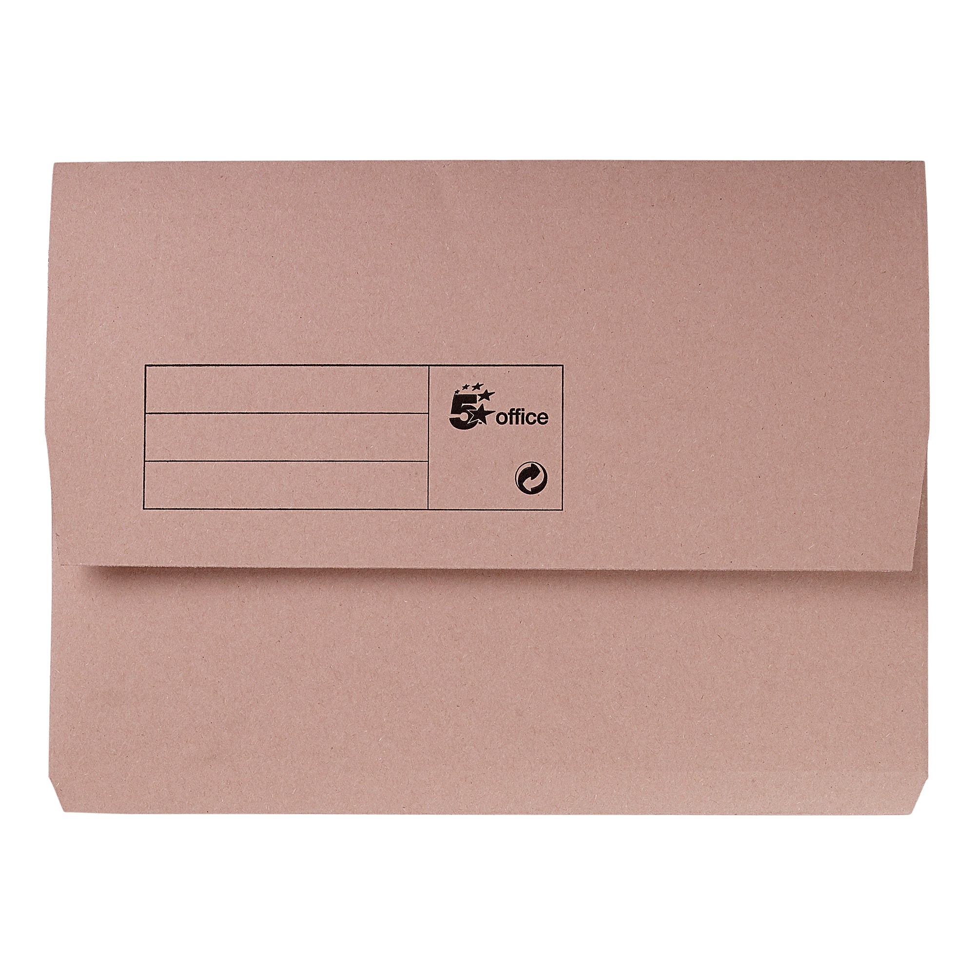 5+Star+Office+Document+Wallet+Half+Flap+285gsm+Recycled+Capacity+32mm+A4+Buff+%28Pack+of+50%29