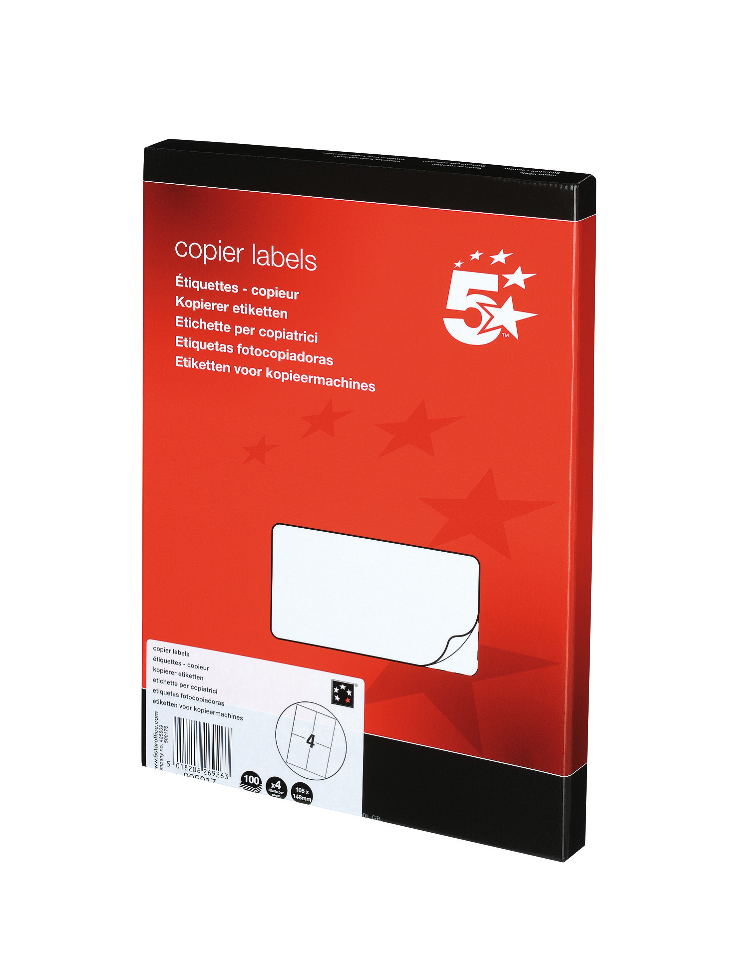 5+Star+Office+Multipurpose+Labels+Laser+Copier+Inkjet+105x148.5mm+White+%28Pack+of+400%29