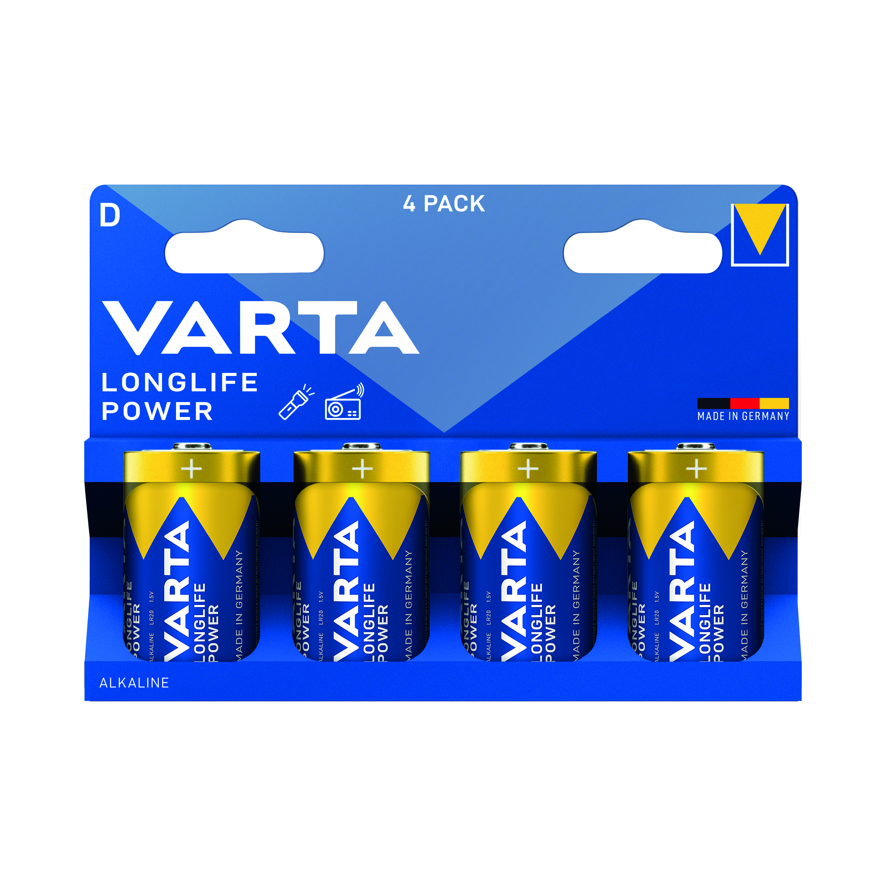 Varta+Longlife+Power+D+Alkaline+Battery+1.5V+%28Pack+of+4%29+4920121424