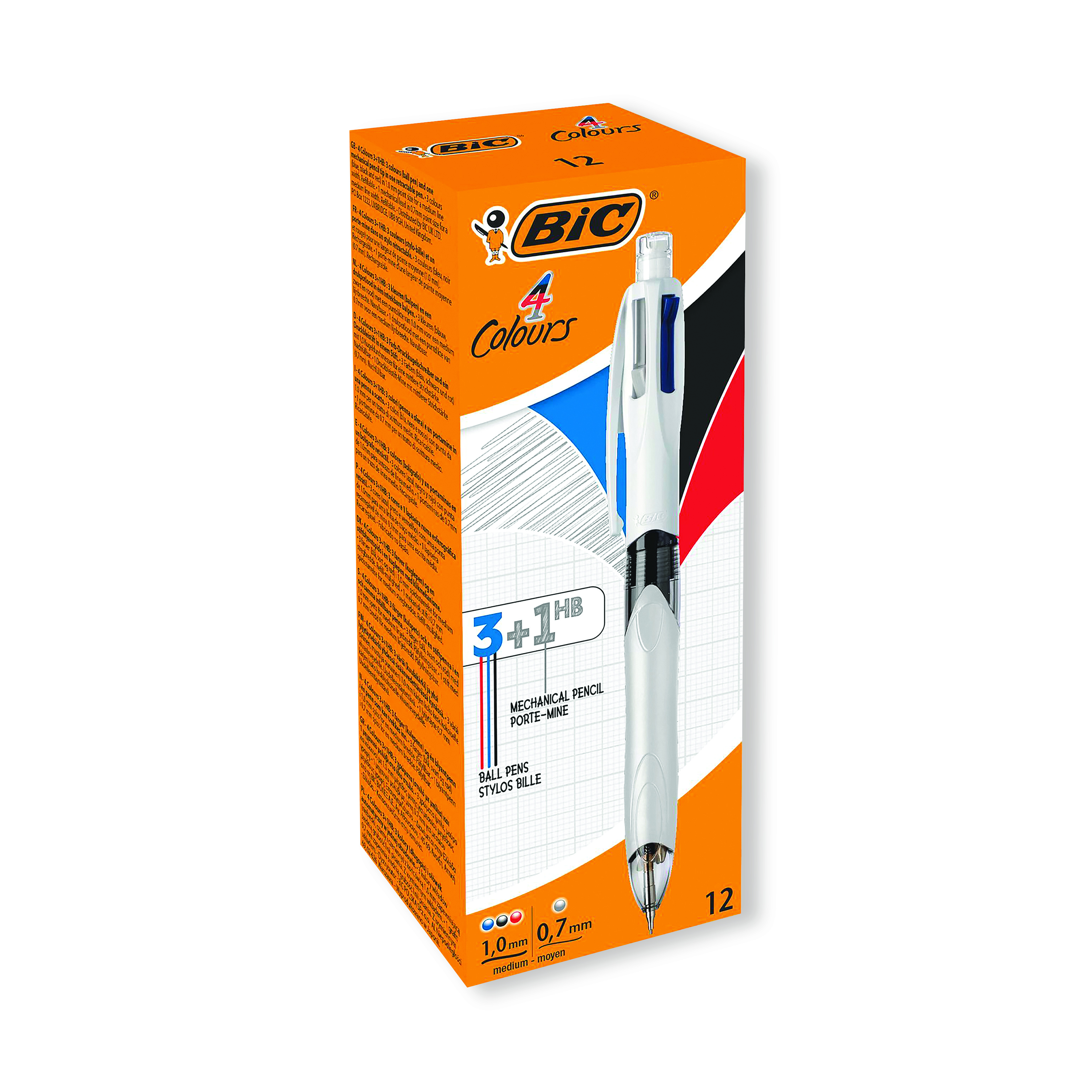 Bic+4+Colours+Ballpoint+Pen+and+Mechanical+Pencil+%28Pack+of+12%29+942104