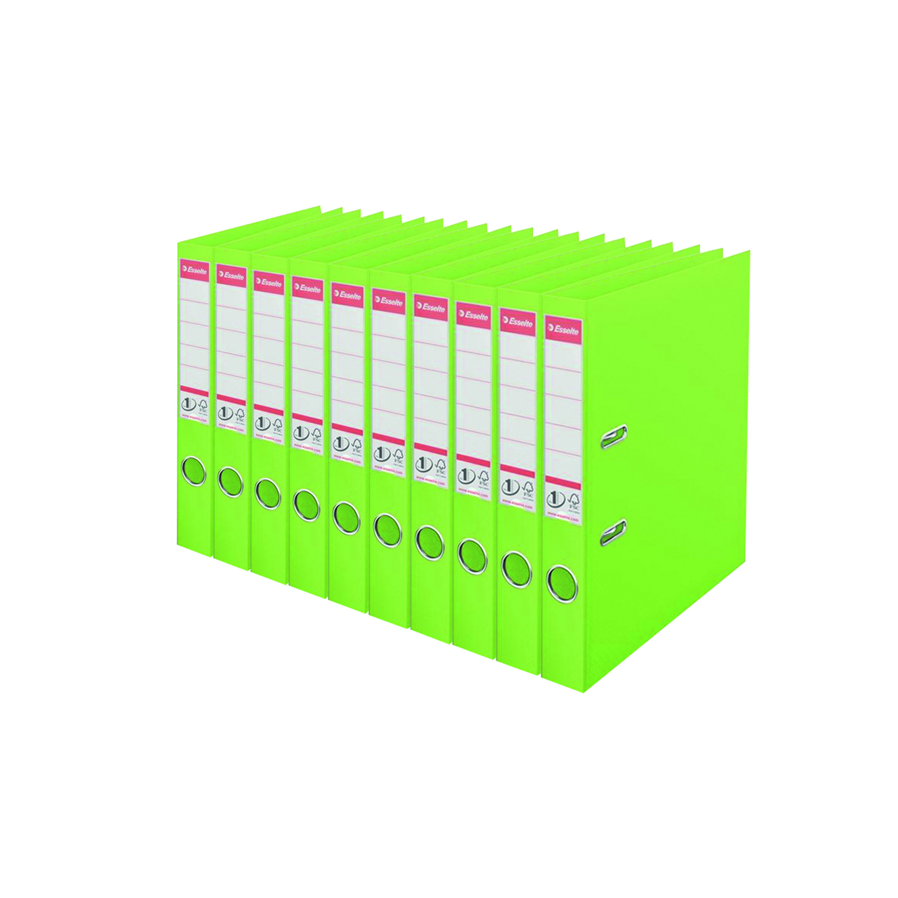 Esselte+50mm+Lever+Arch+File+Polypropylene+A4+Green+%28Pack+of+10%29+48076