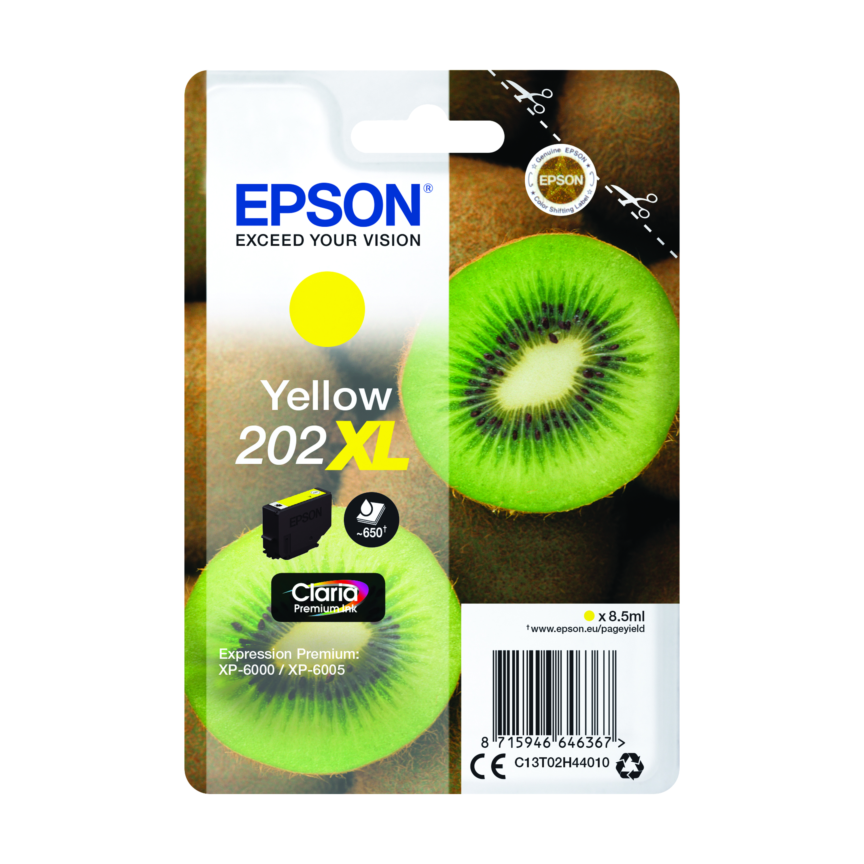 Epson+202XL+Kiwi+Claria+Premium+Ink+Cartridge+High+Yield+Yellow+C13T02H44010