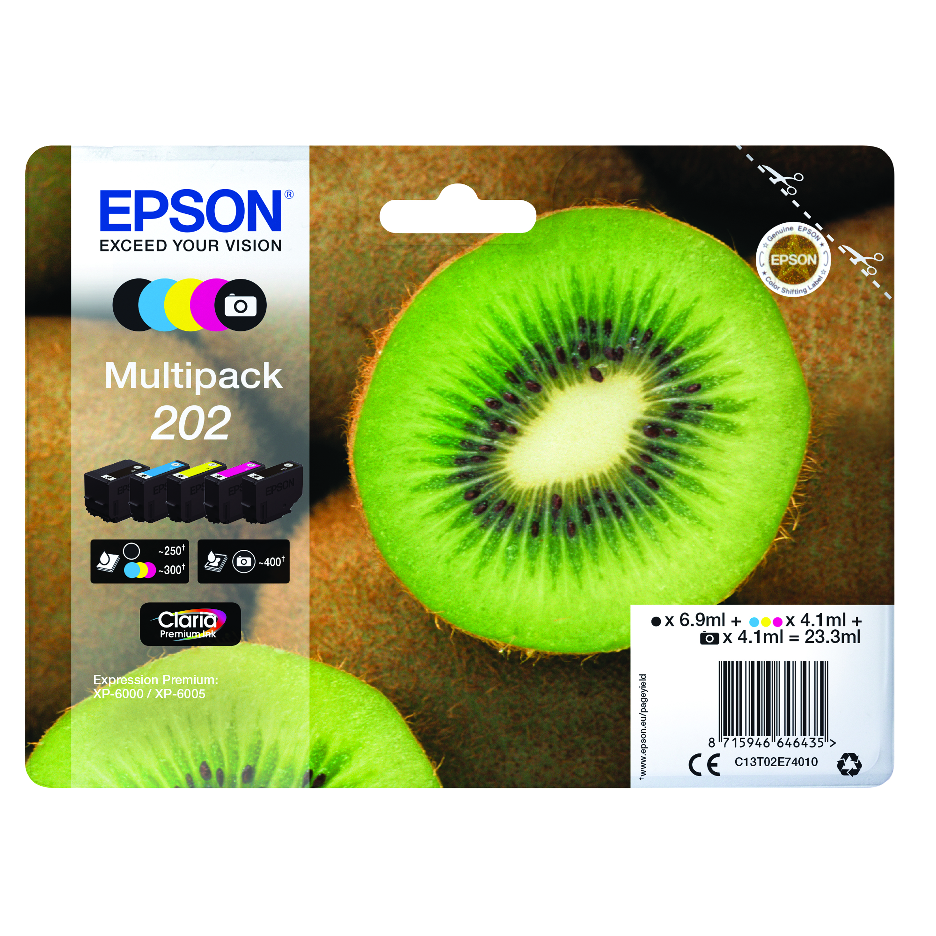 Epson+202+Kiwi+Claria+Premium+Ink+Cartridge+Photo+Black+Multipack+C13T02E74010