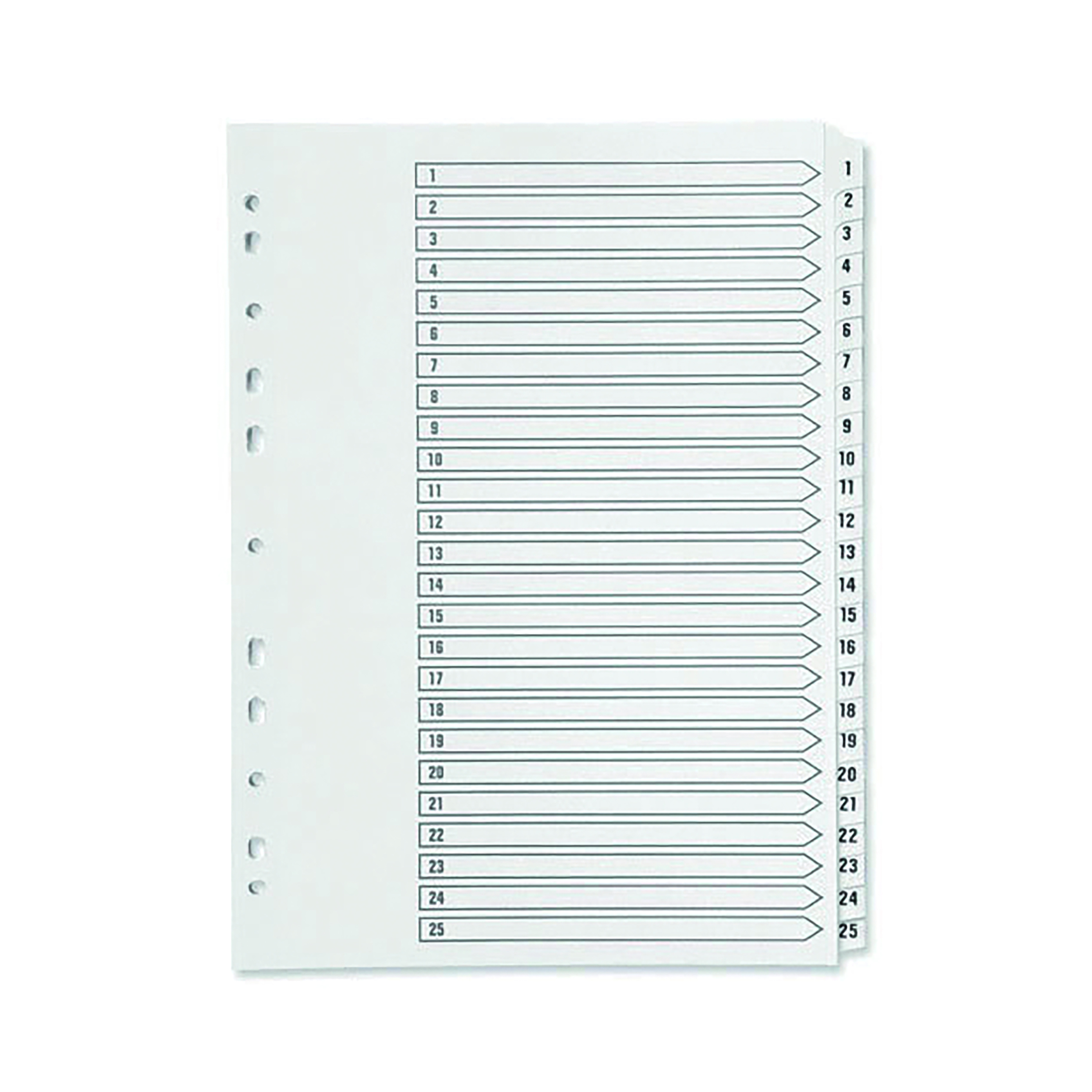Q-Connect+1-25+Index+Multi-Punched+Reinforced+Board+Clear+Tab+A4+White+KF97056