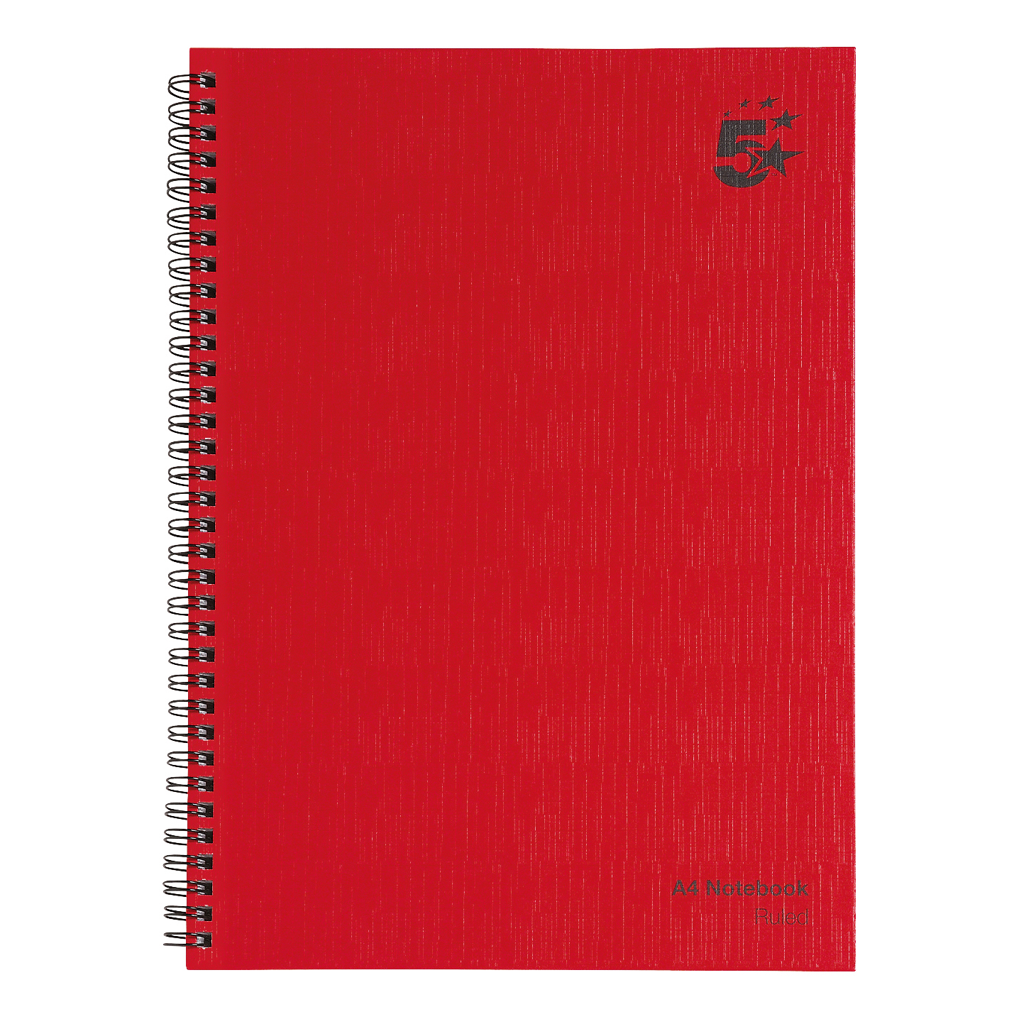 5+Star+Office+Manuscript+Wirebound+Notebook+70gsm+Ruled+160pp+A4+Red+%28Pack+of+5%29