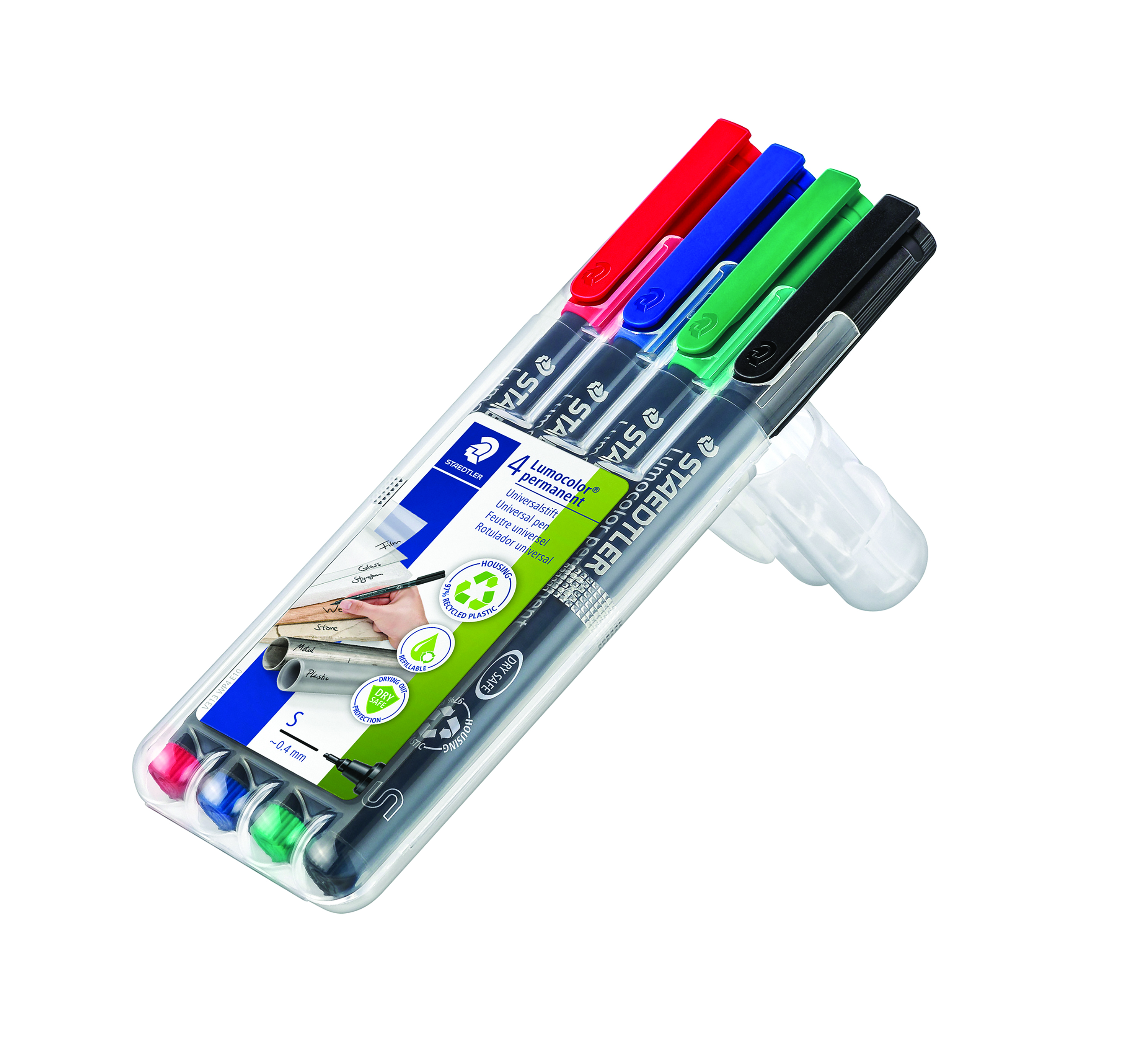 Staedtler+Lumocolour+Non-Permanent+Fine+Assorted+%28Pack+of+4%29+316-WP4