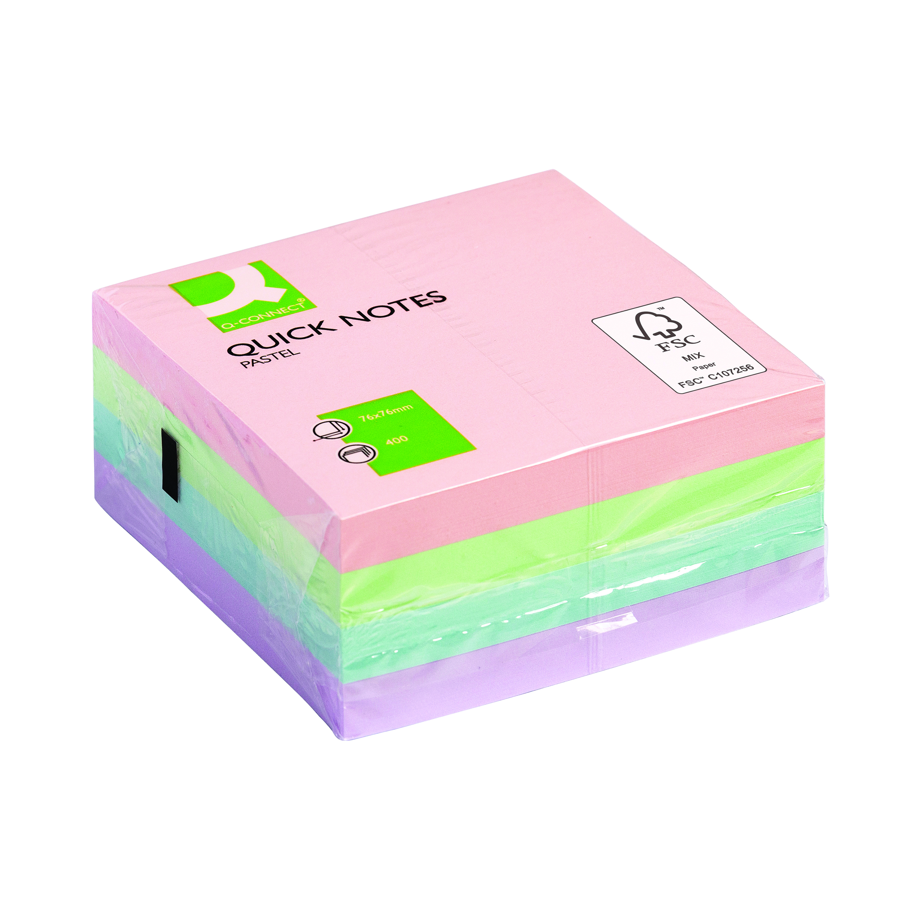 Q-Connect+Quick+Note+Cube+76+x+76mm+Pastel+KF01347