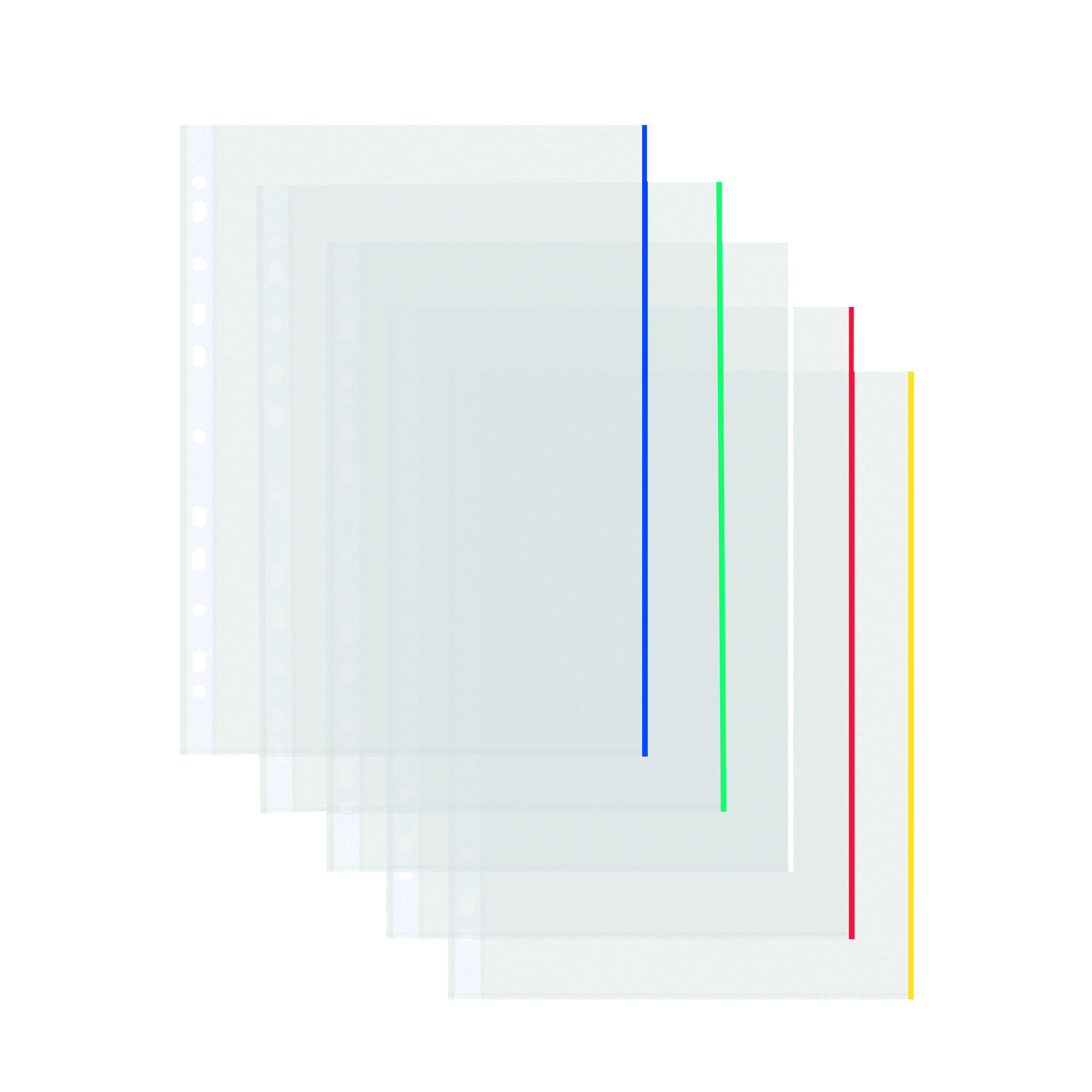 Coloured+Edge+Punched+Pockets+A4+%28Pack+of+100%29+9410410