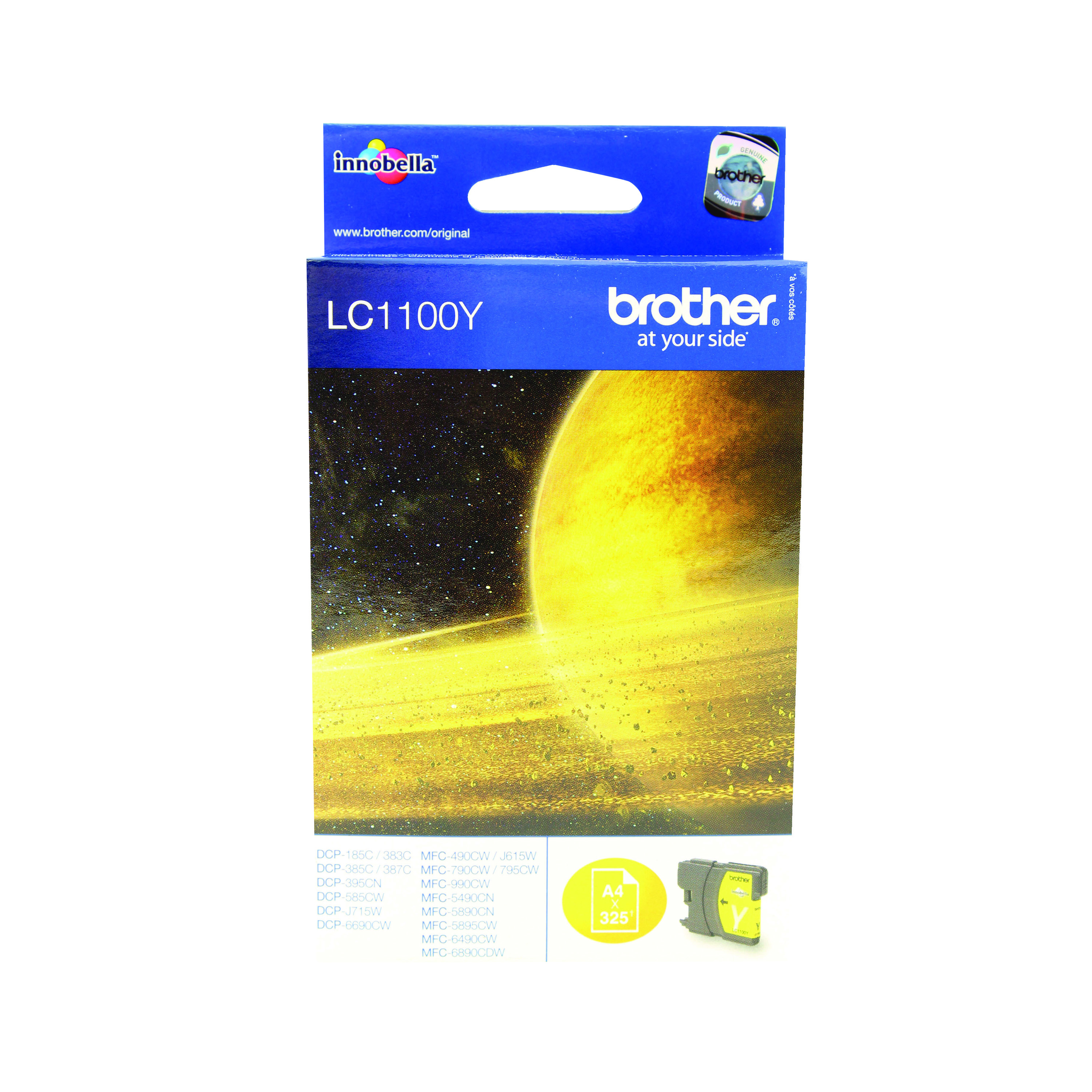 Brother+LC1100Y+Inkjet+Cartridge+Yellow+LC1100Y