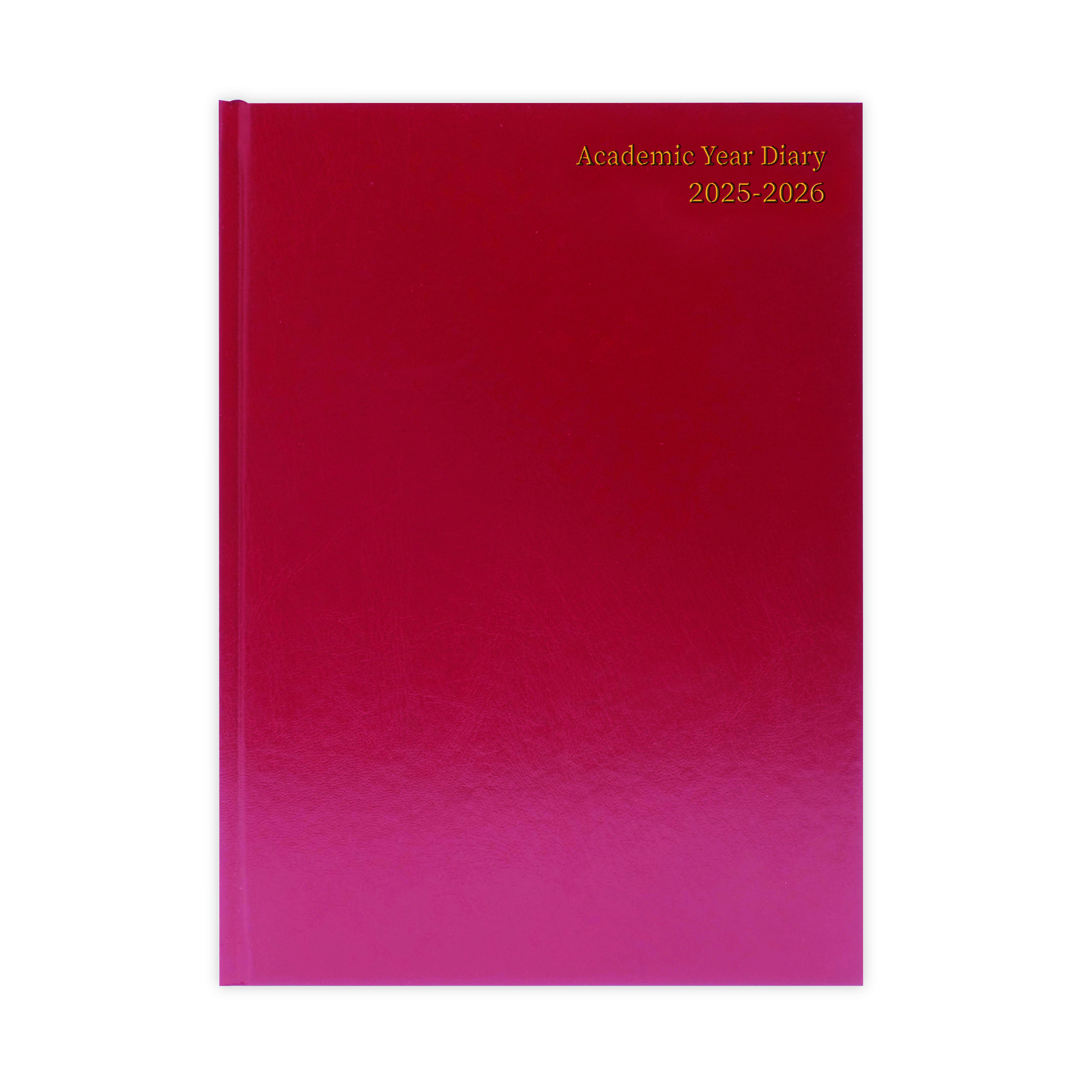 5+Star+Academic+Diary+Day+Per+Page+A4+Burgundy+2025-2026+KF1A4ABG25