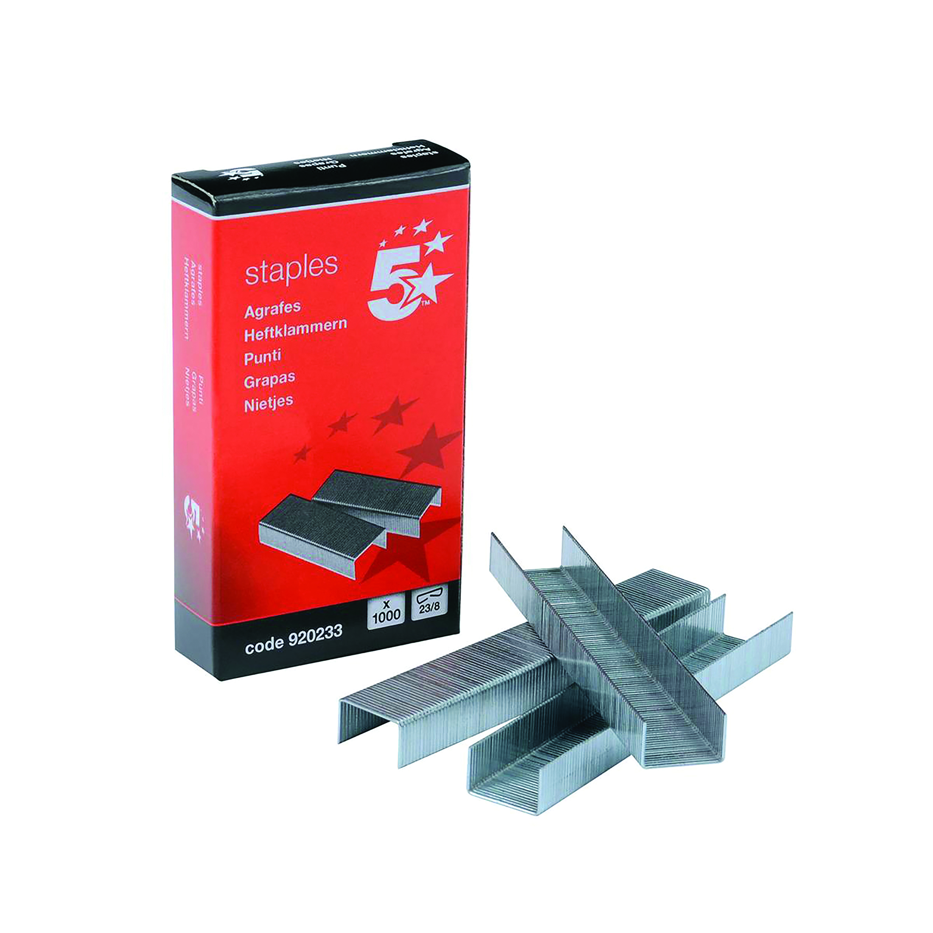 5+Star+Staples+Galvanised+Steel+Wire+with+a+Chiselled+Point+23%2F8+%28Pack+of+1000%29+920233