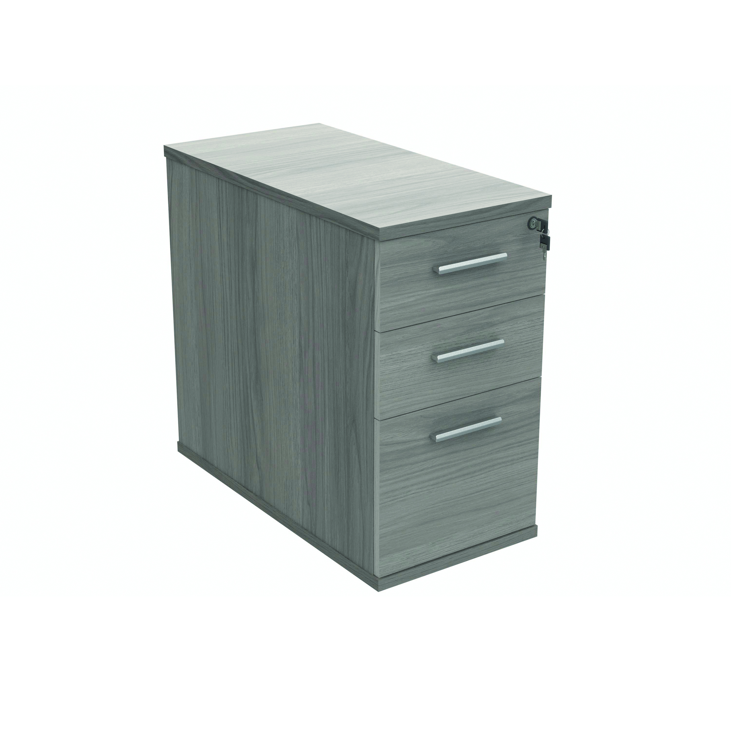 Polaris+3+Drawer+Desk+High+Pedestal+404x800x730mm+Alaskan+Grey+Oak+KF78024