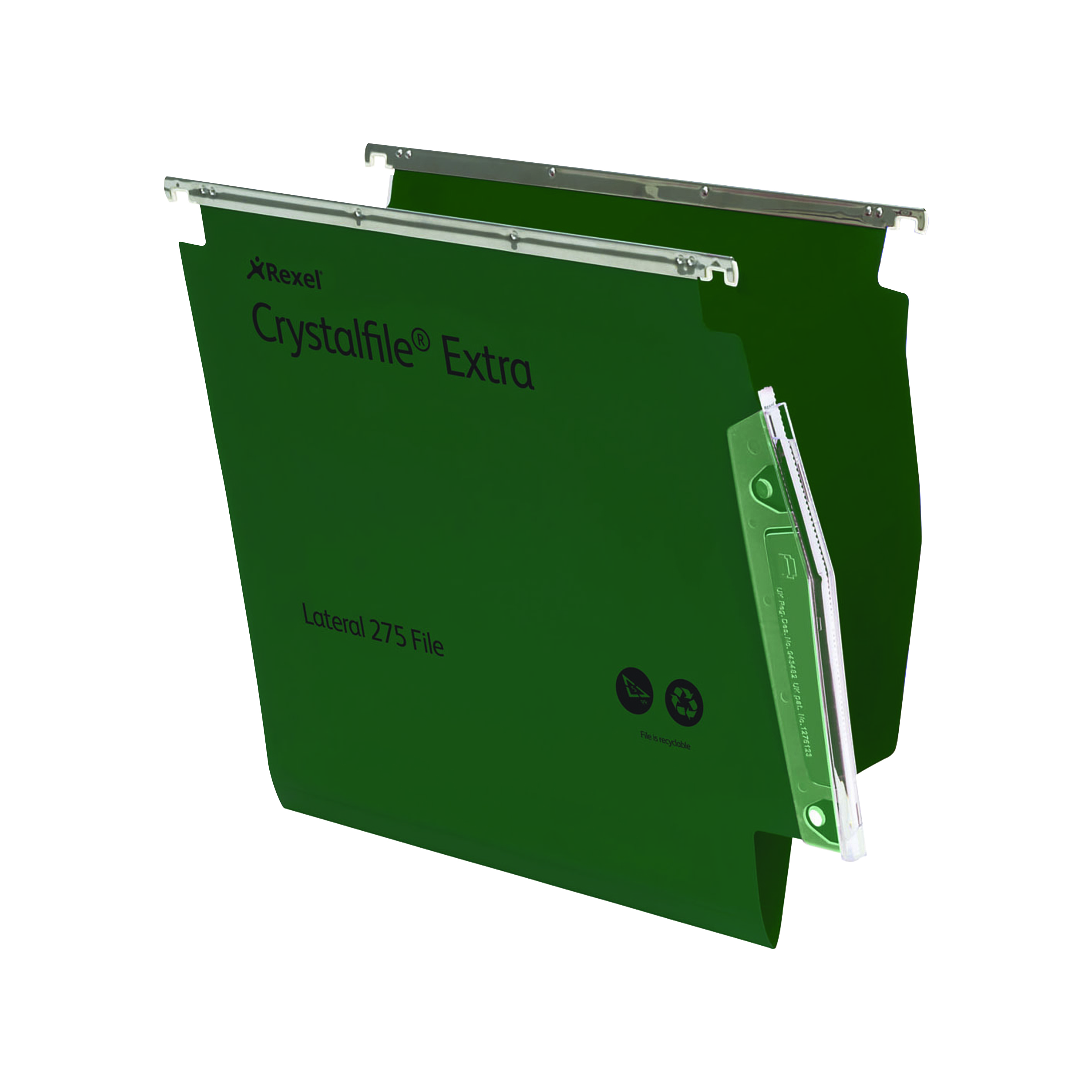 Rexel+CrystalFile+Extra+15mm+Lateral+File+Green+%28Pack+of+25%29+70637