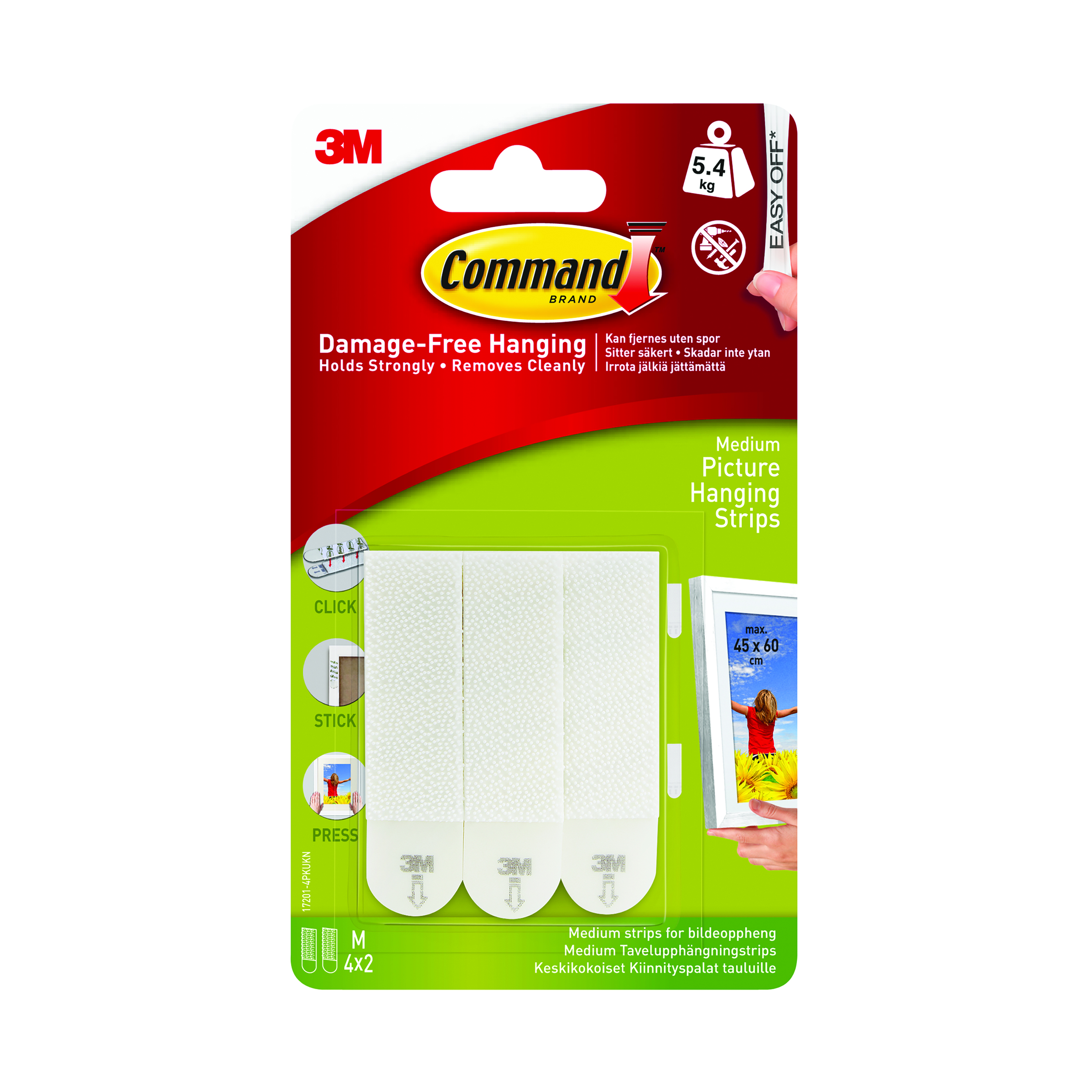 3M+Command+Picture+Hanging+Strips+Medium+%28Pack+of+4+Pairs%29+17201-4PK