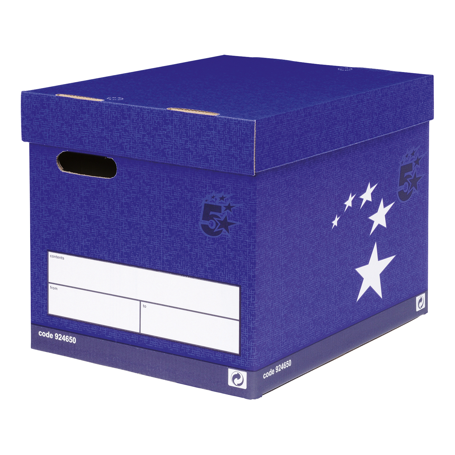 5+Star+Elite+Superstrong+Archive+Storage+Box%2FLid+Self-Assembly+313x415x326mm+Blue+%28Pack+of+10%29