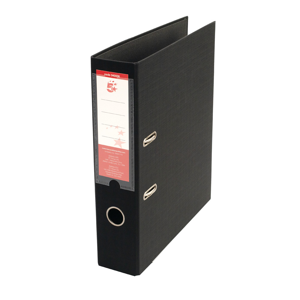 5+Star+Office+Premium+Polypropylene+Lever+Arch+File+A4+Black+%28Pack+of+10%29