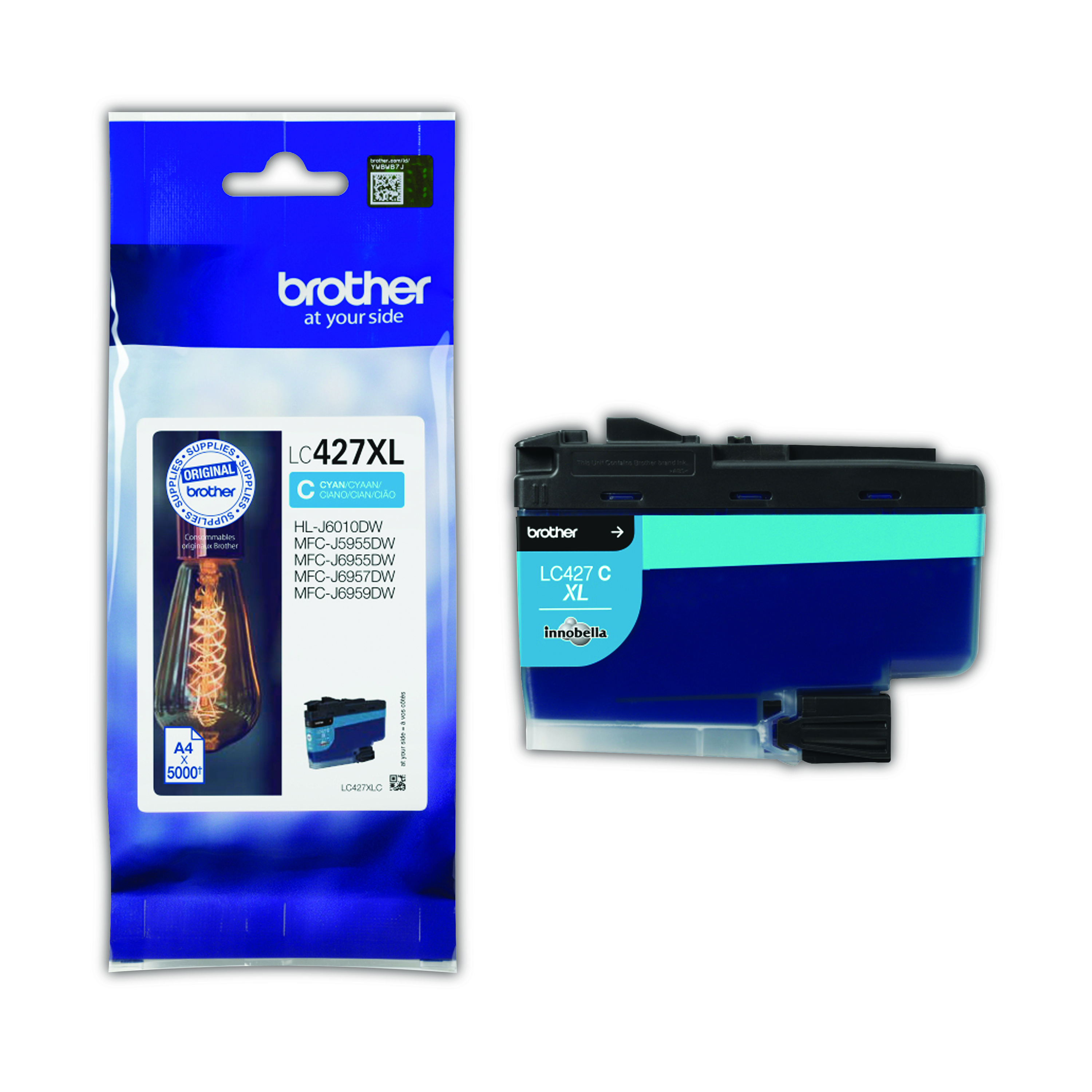 Brother+LC427XLC+Inkjet+Cartridge+High+Yield+Cyan+LC427XLC